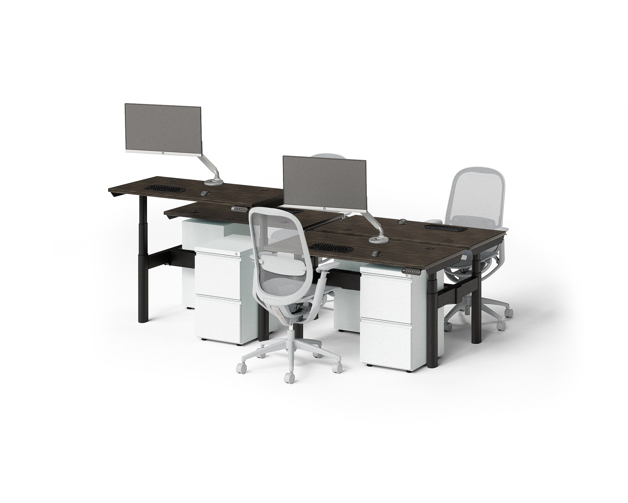 Sol Adjustable-Height Desks for 4