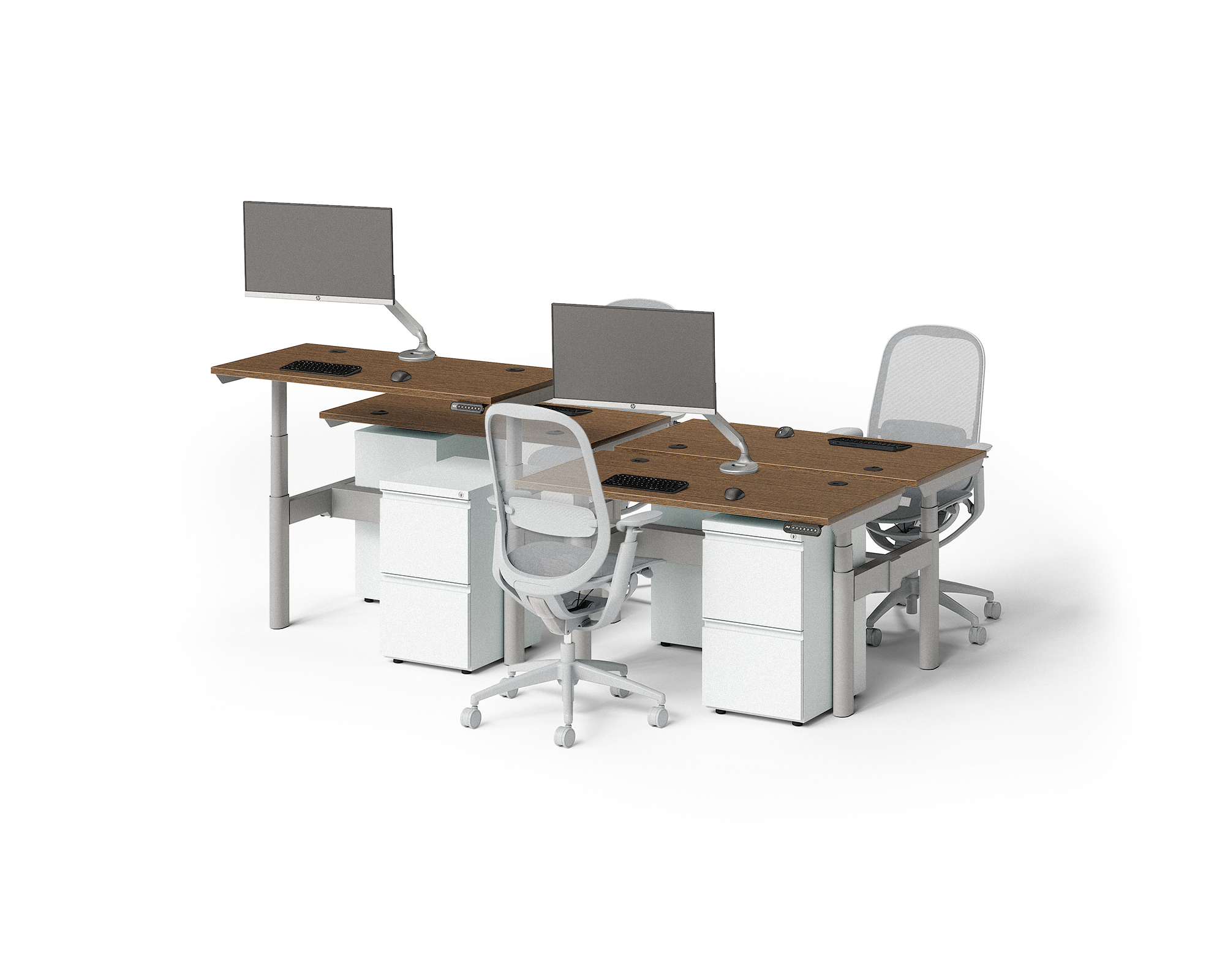 Sol Adjustable-Height Desks for 4