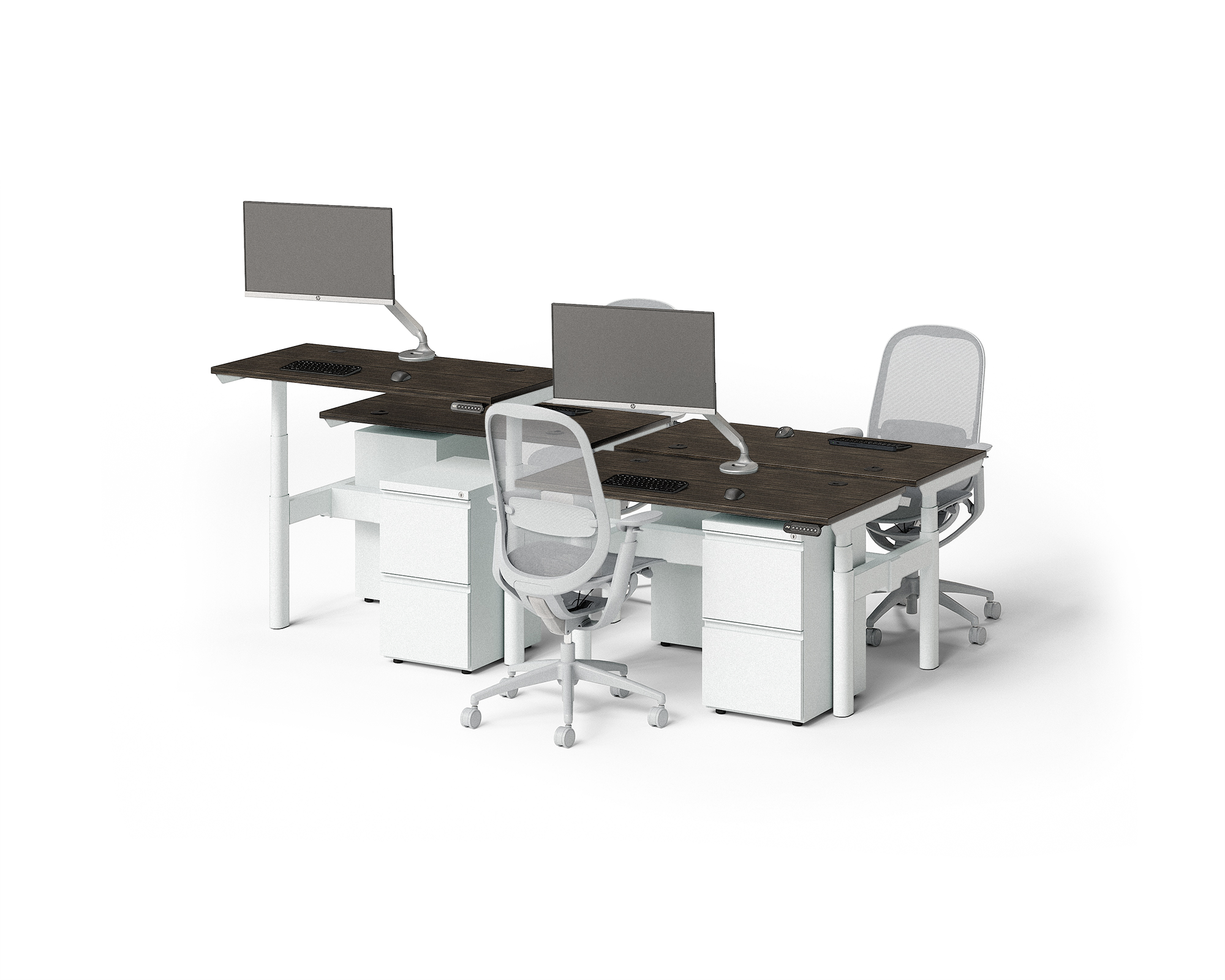 Sol Adjustable-Height Desks for 4