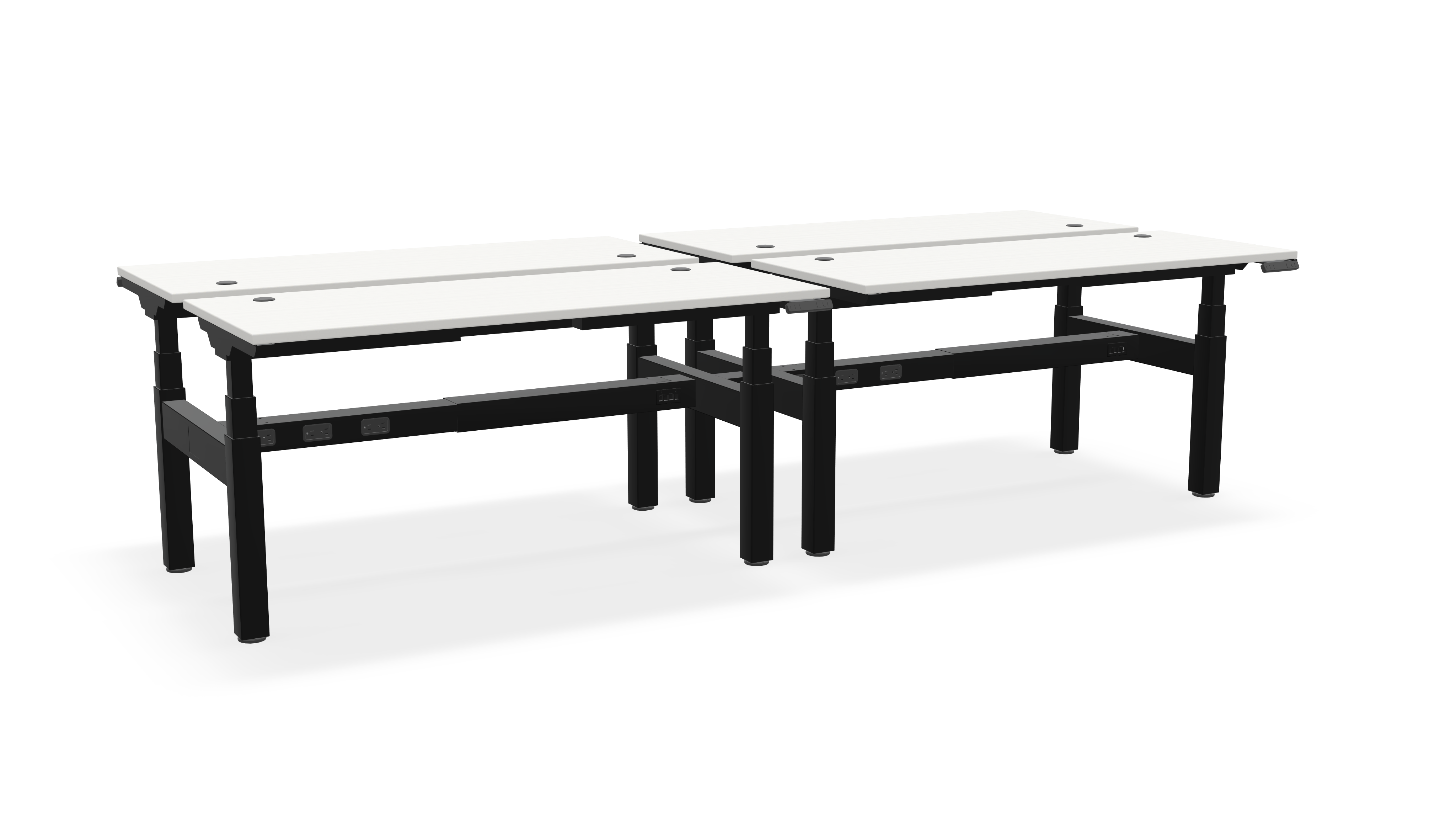 Think Adjustable-Height Benched Desks for 4