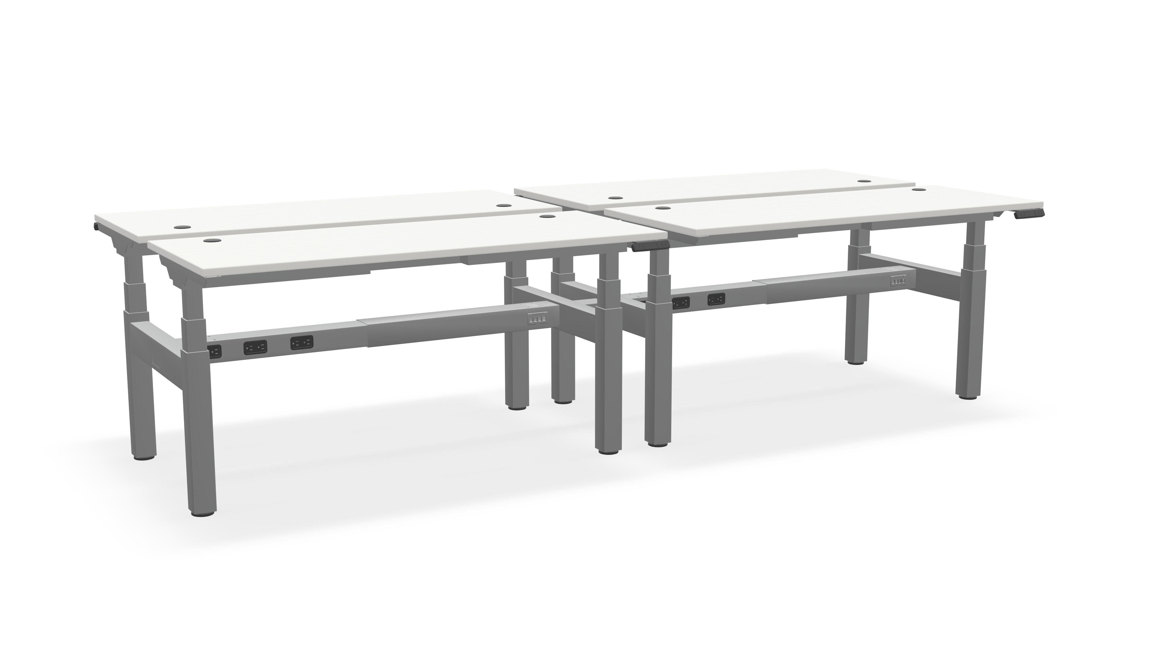 Think Adjustable-Height Benched Desks for 4