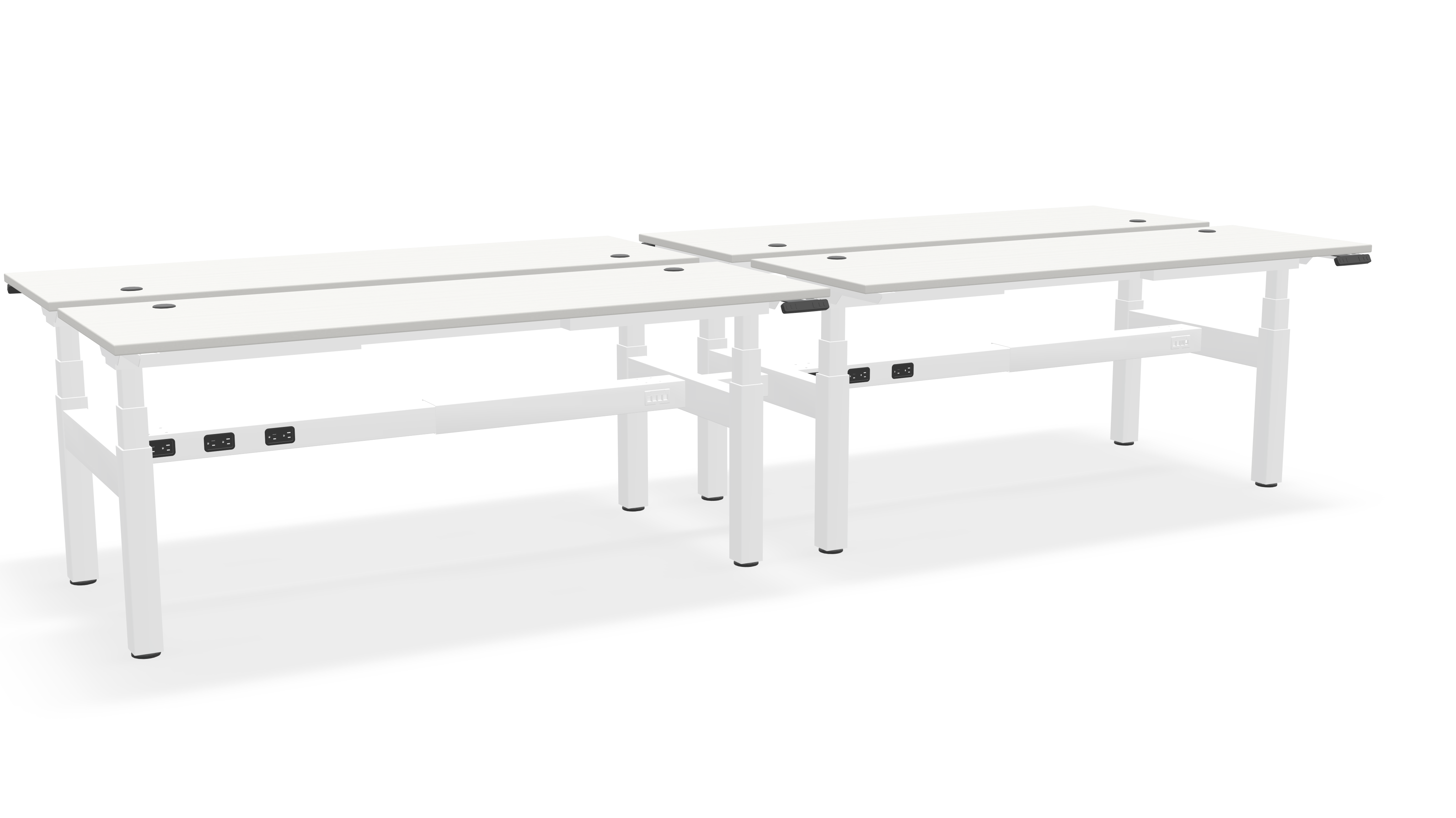 Think Adjustable-Height Benched Desks for 4