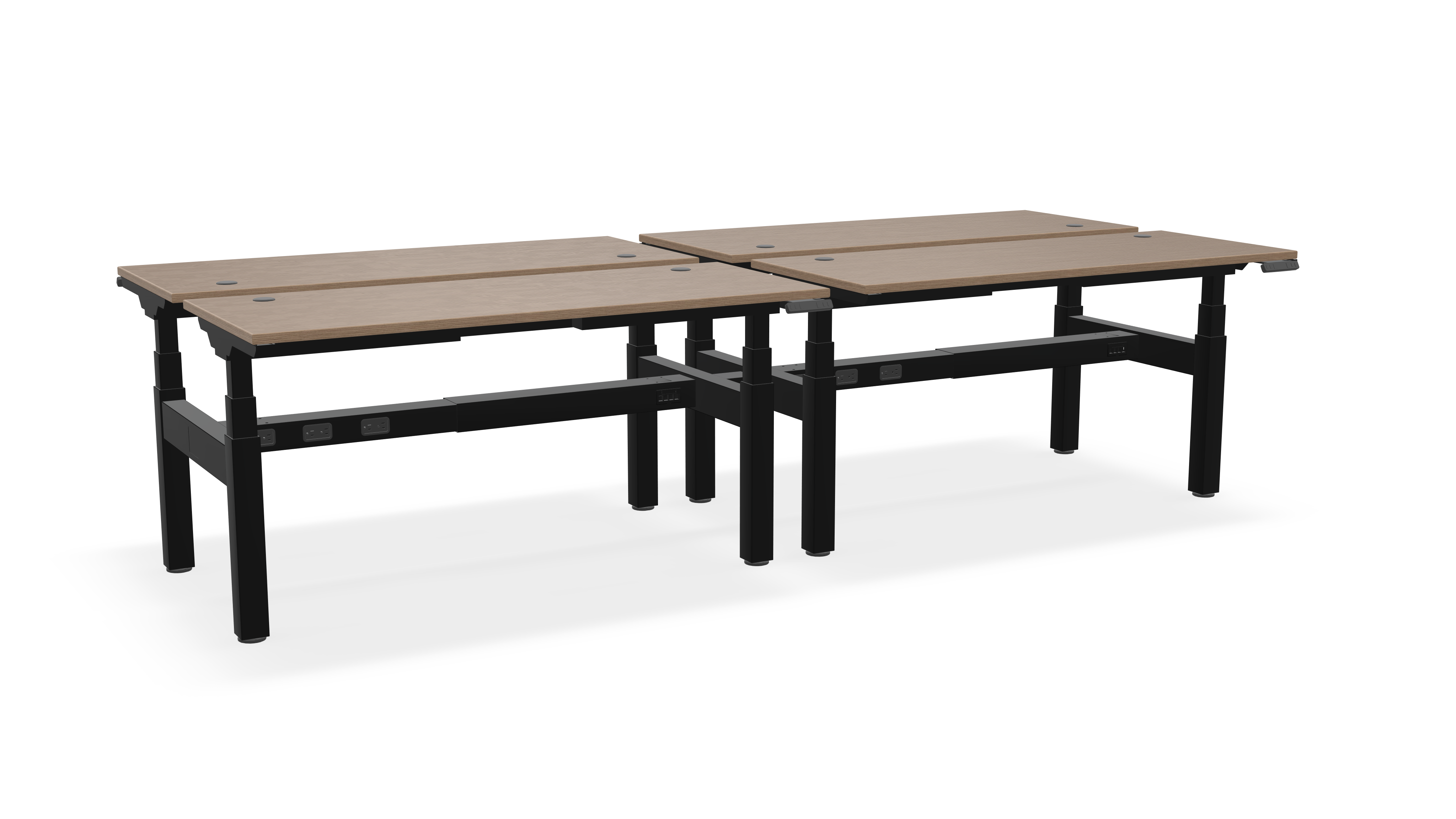 Think Adjustable-Height Benched Desks for 4