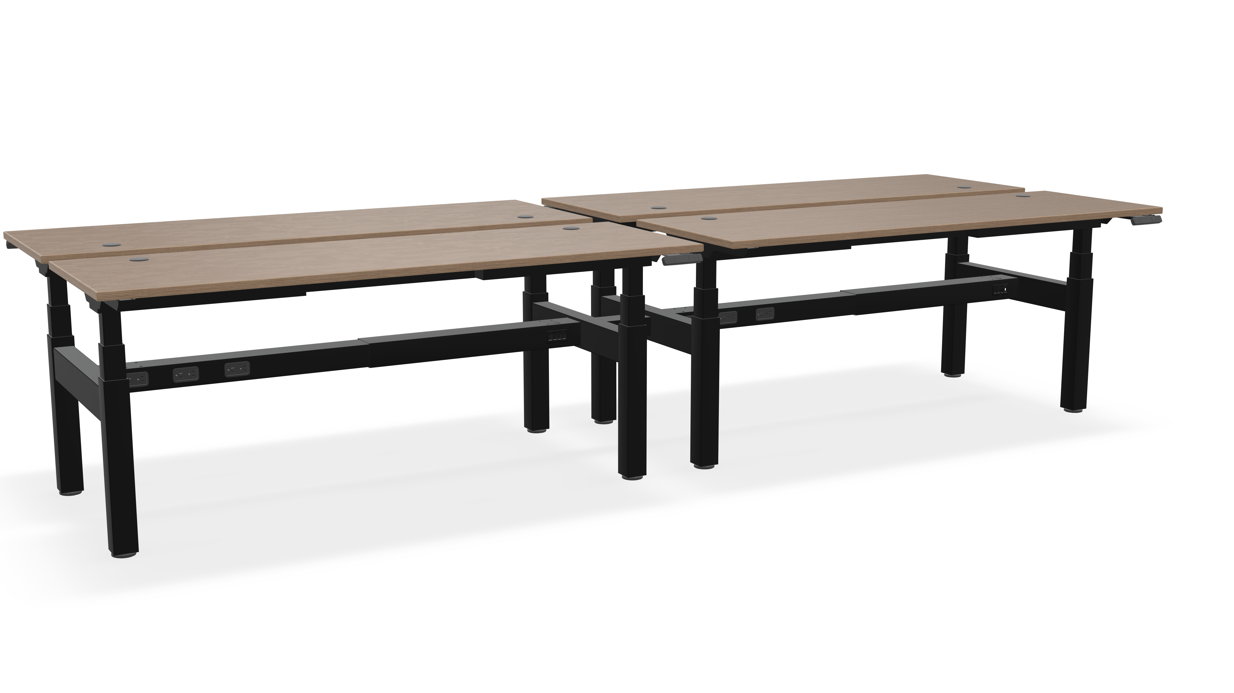 Think Adjustable-Height Benched Desks for 4
