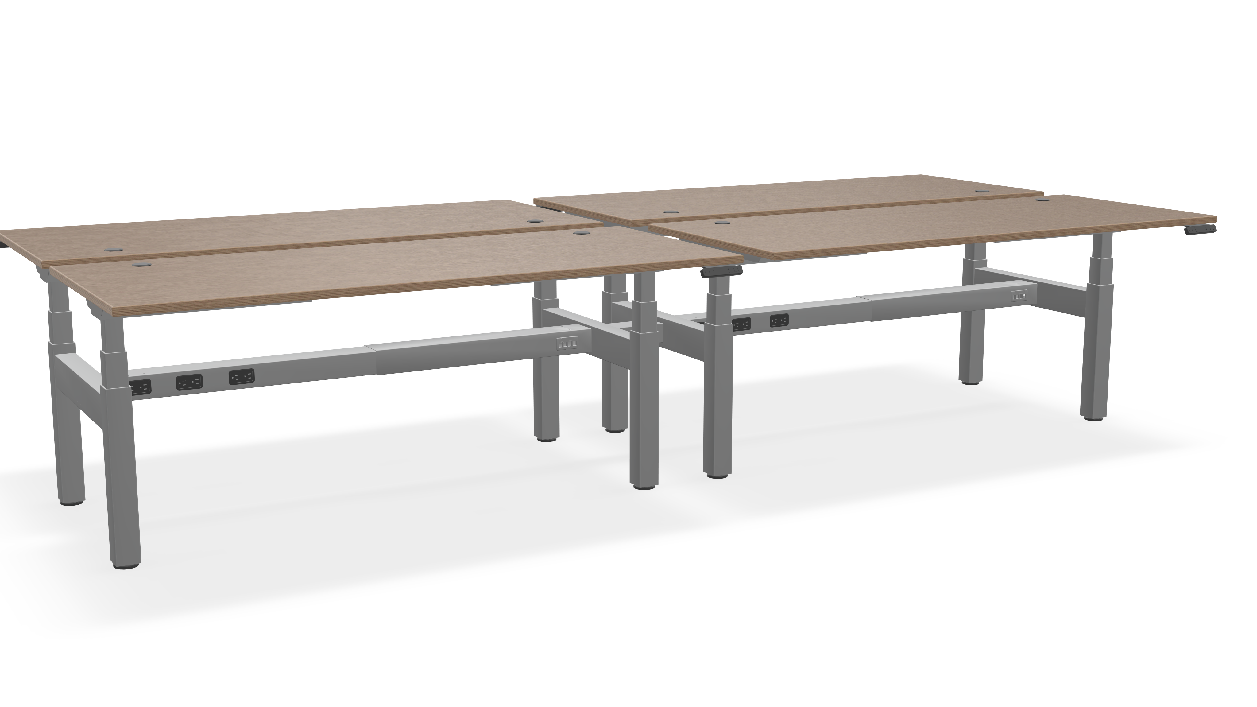 Think Adjustable-Height Benched Desks for 4
