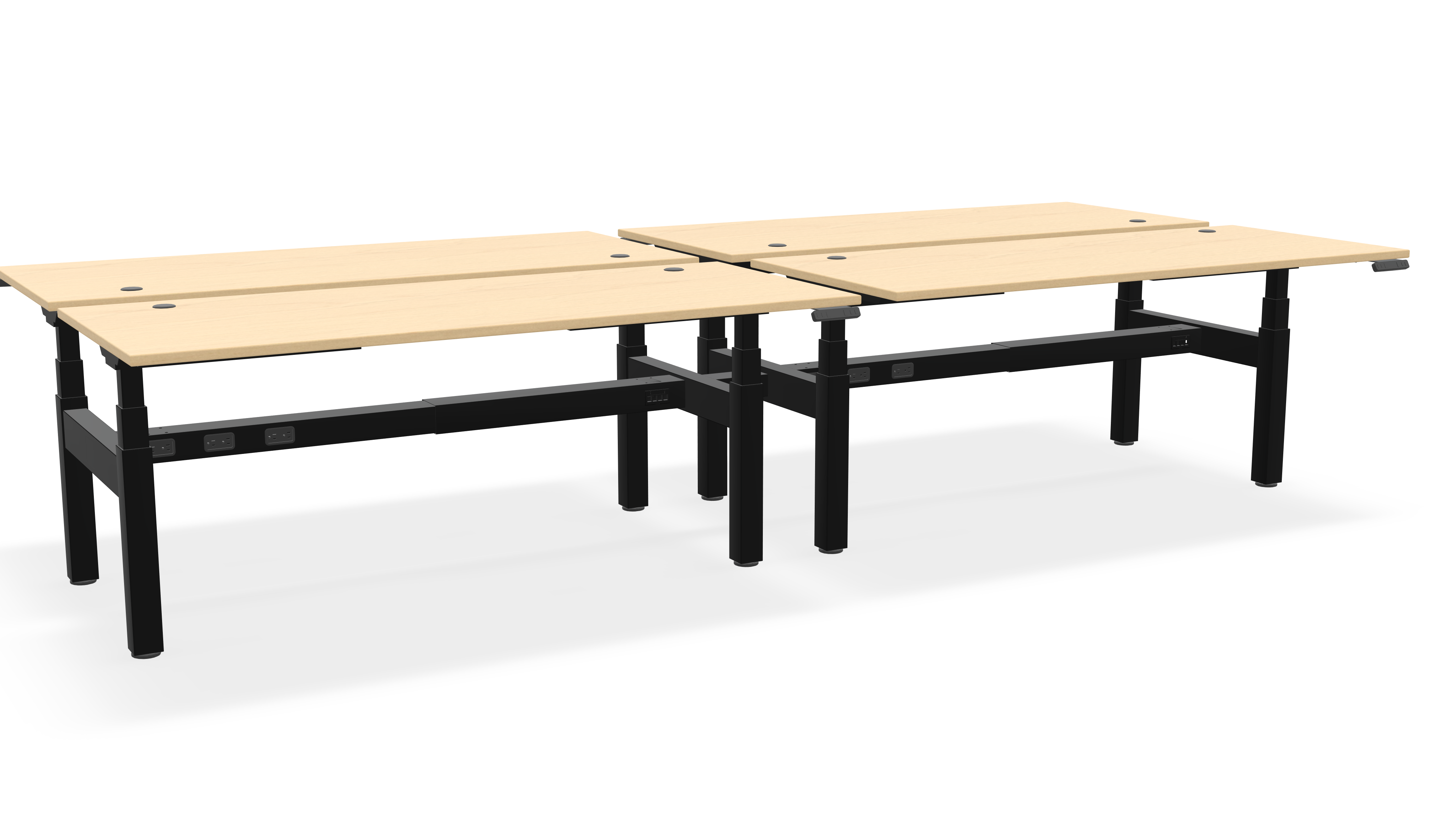 Think Adjustable-Height Benched Desks for 4