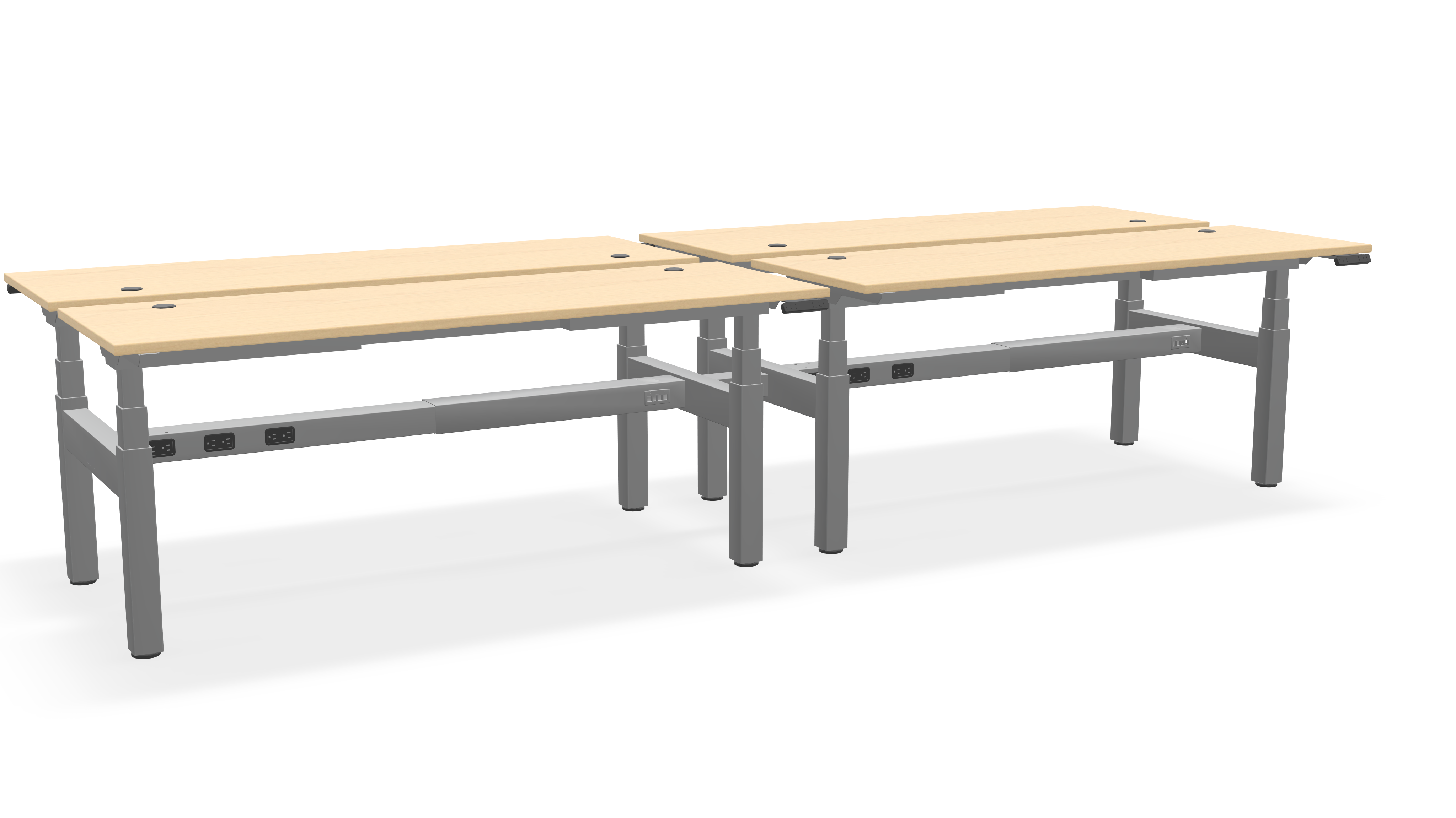 Think Adjustable-Height Benched Desks for 4