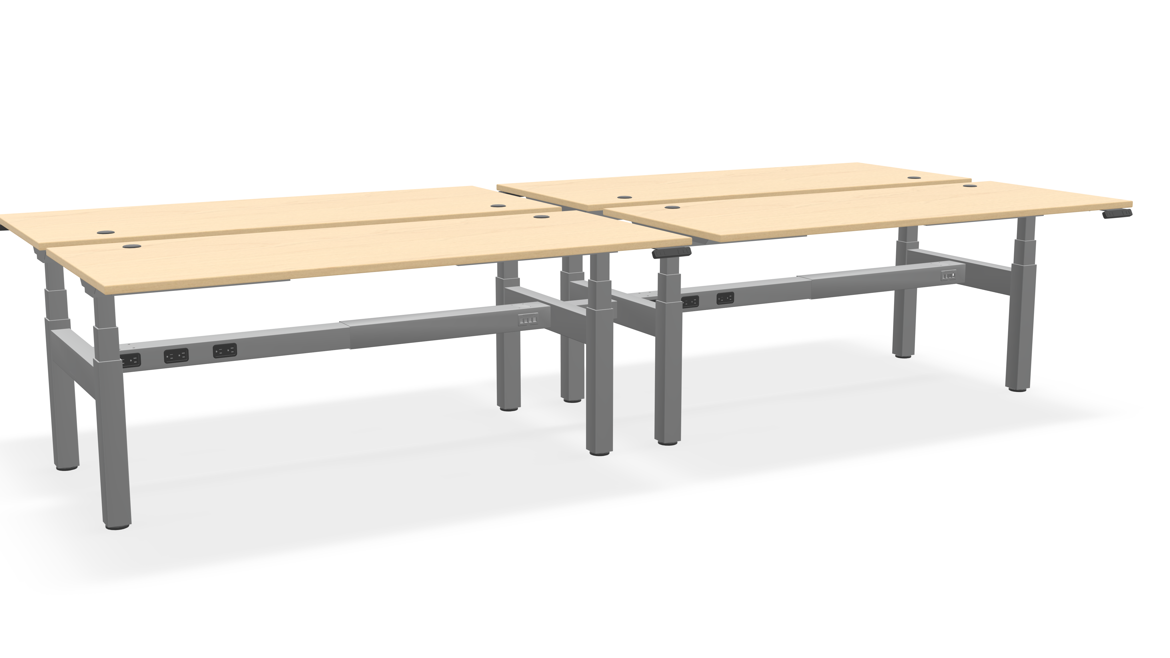 Think Adjustable-Height Benched Desks for 4