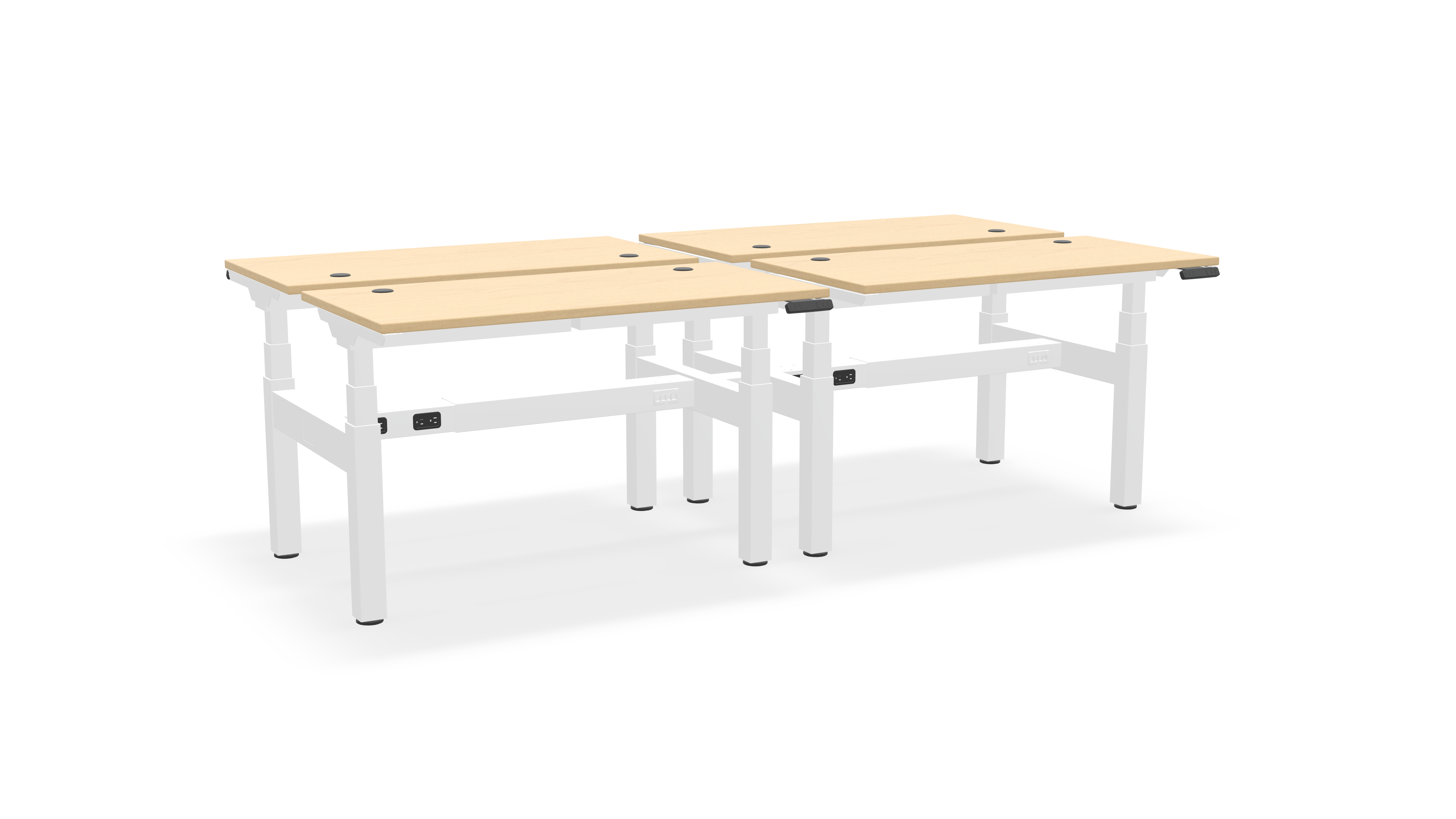 Think Adjustable-Height Benched Desks for 4