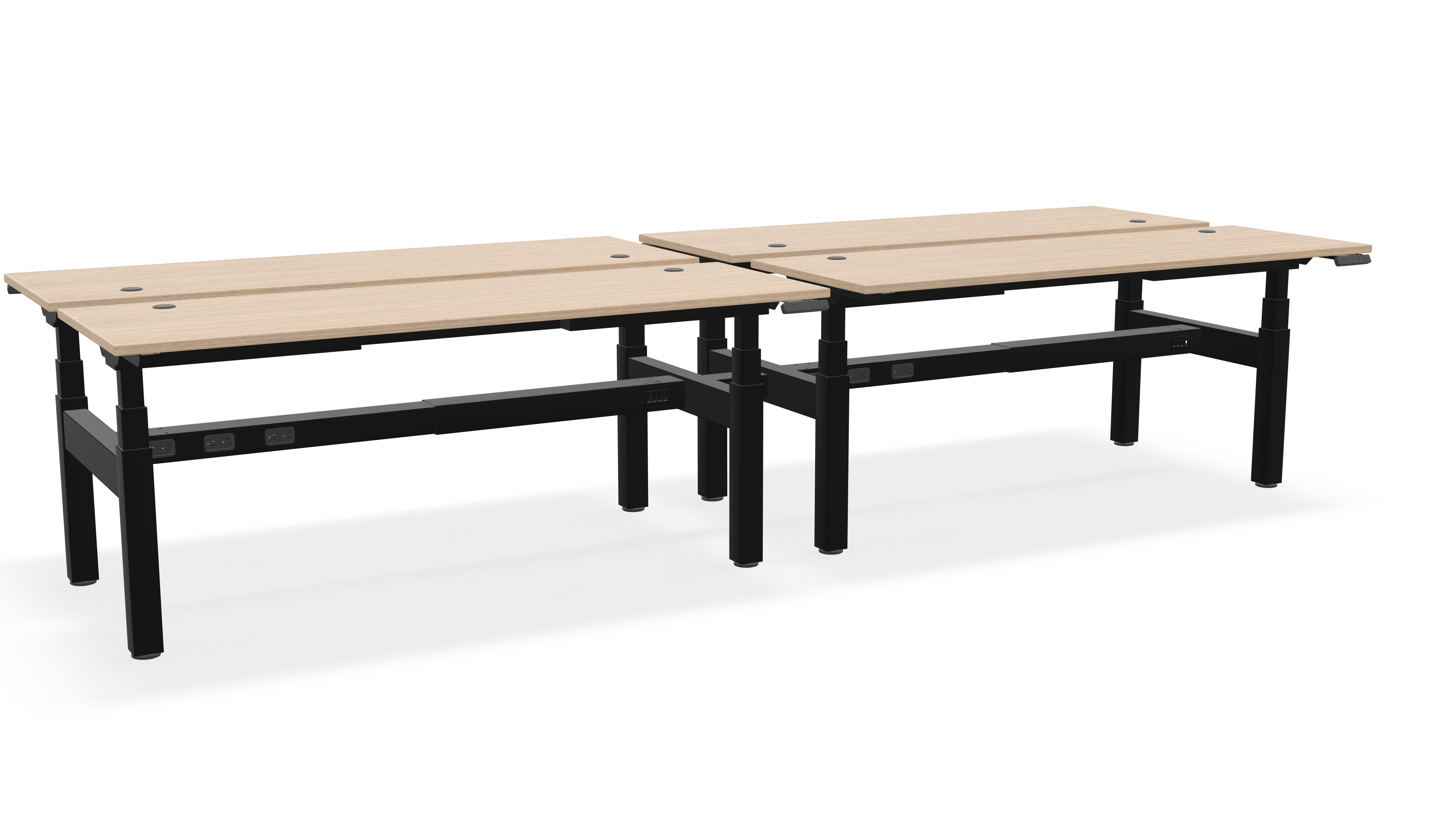 Think Adjustable-Height Benched Desks for 4