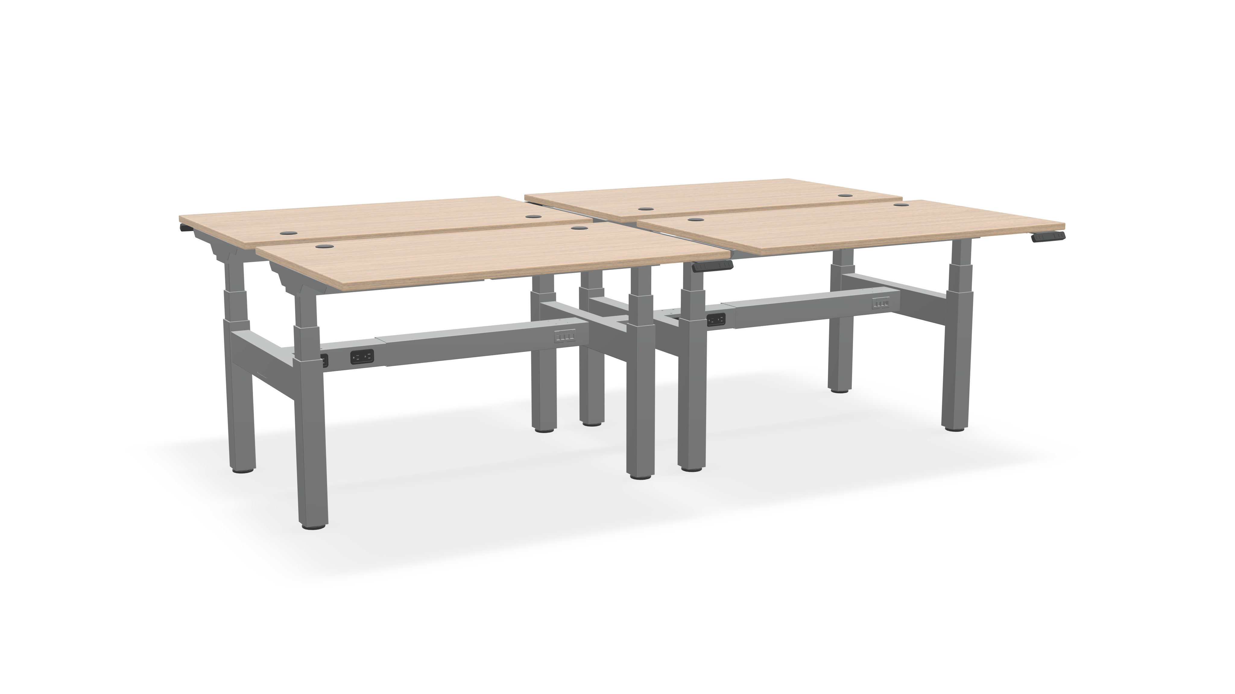 Think Adjustable-Height Benched Desks for 4