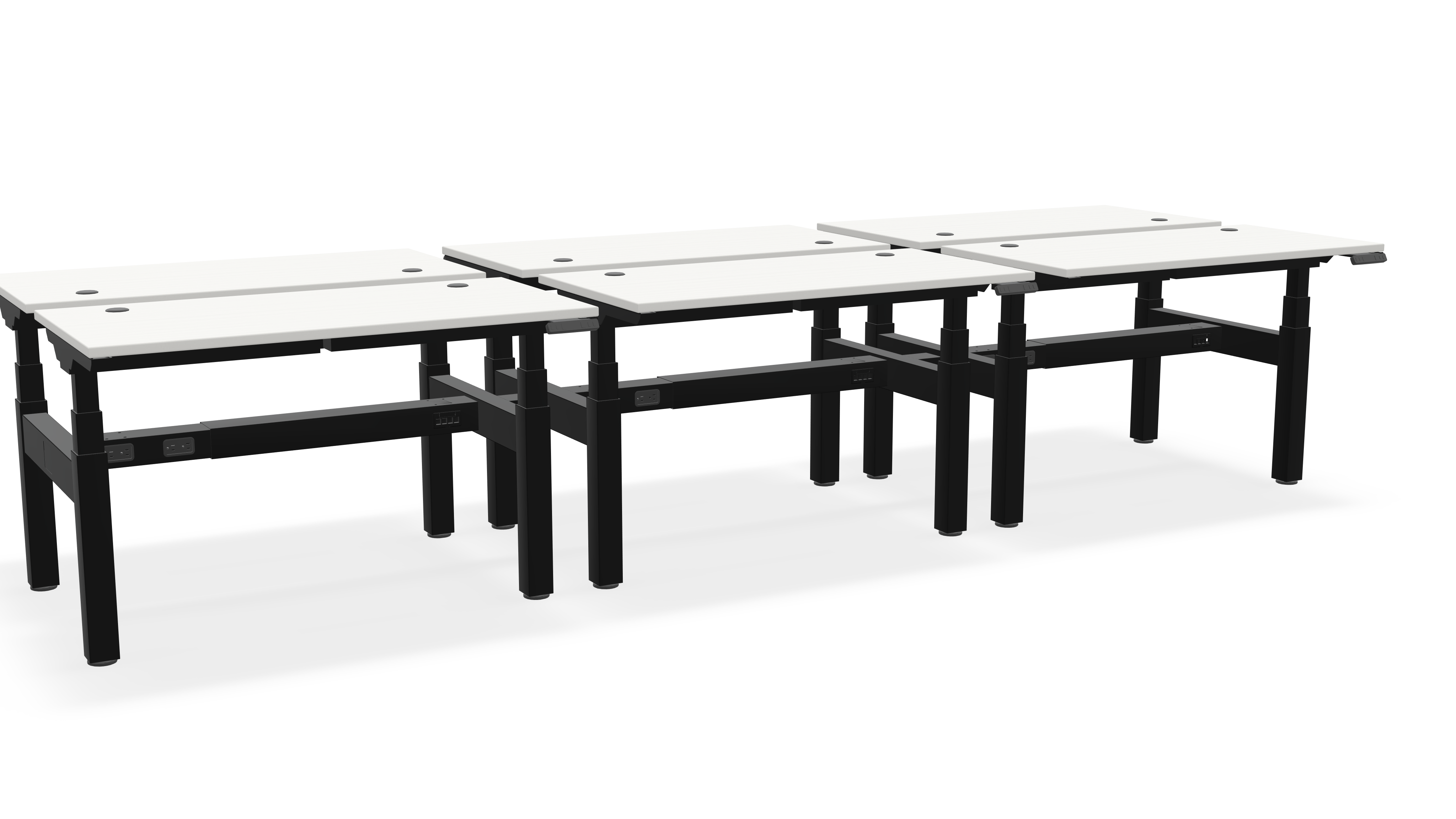 Think Adjustable-Height Benched Desks for 6