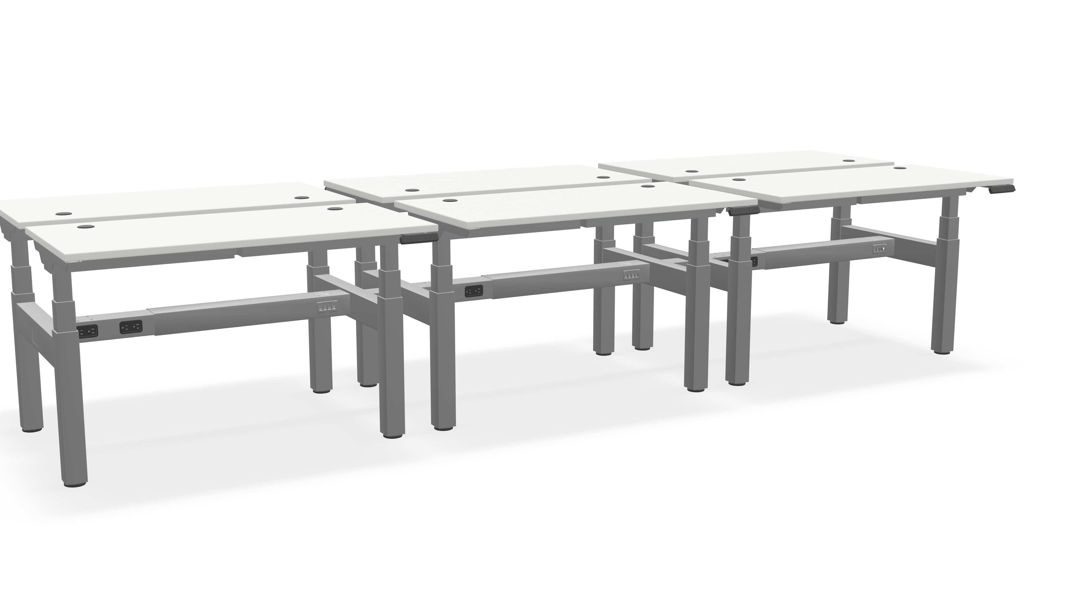 Think Adjustable-Height Benched Desks for 6