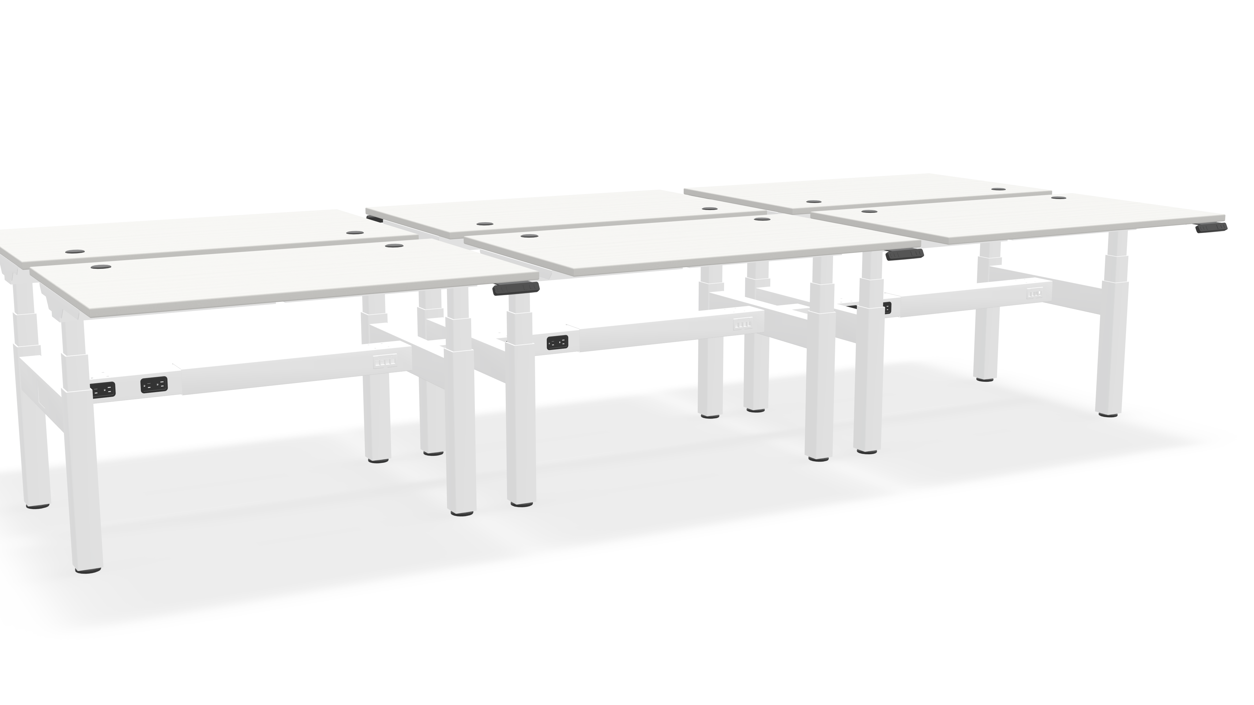Think Adjustable-Height Benched Desks for 6