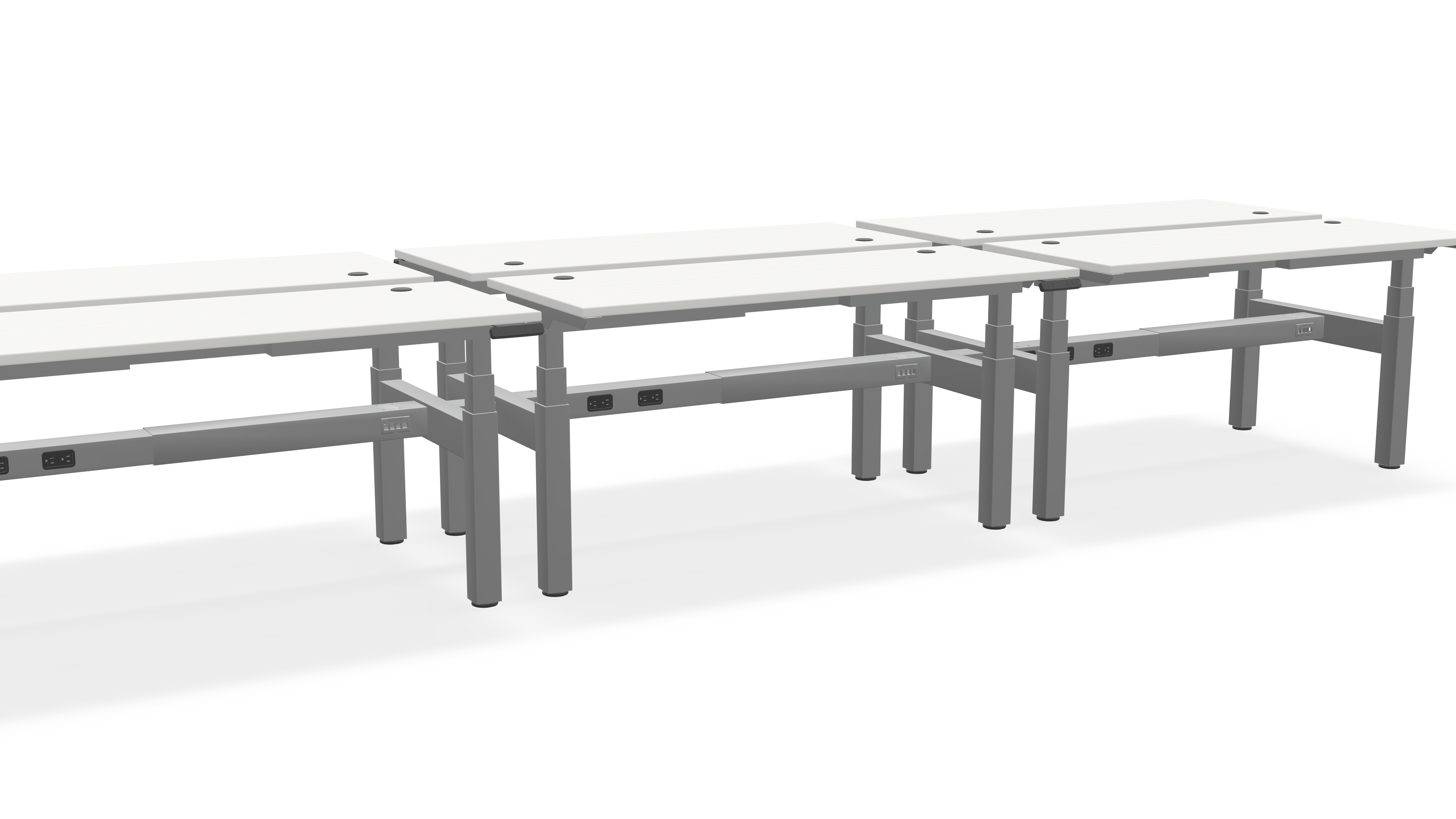 Think Adjustable-Height Benched Desks for 6
