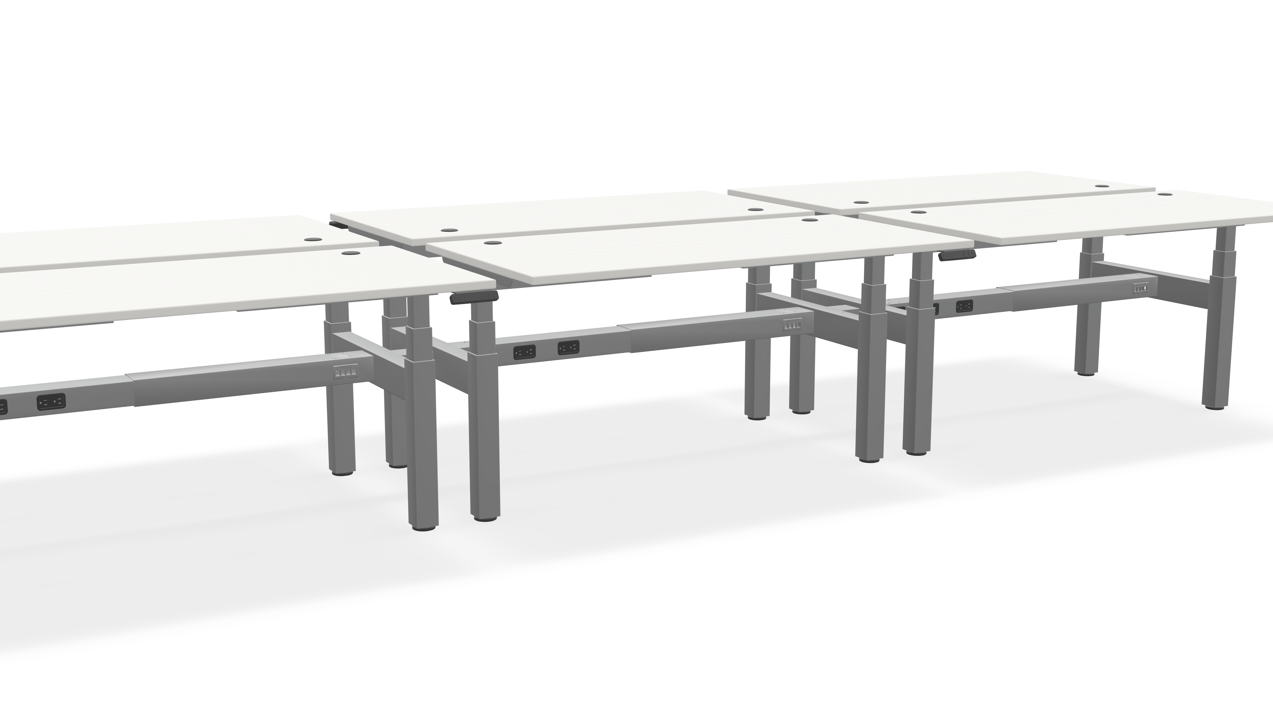 Think Adjustable-Height Benched Desks for 6