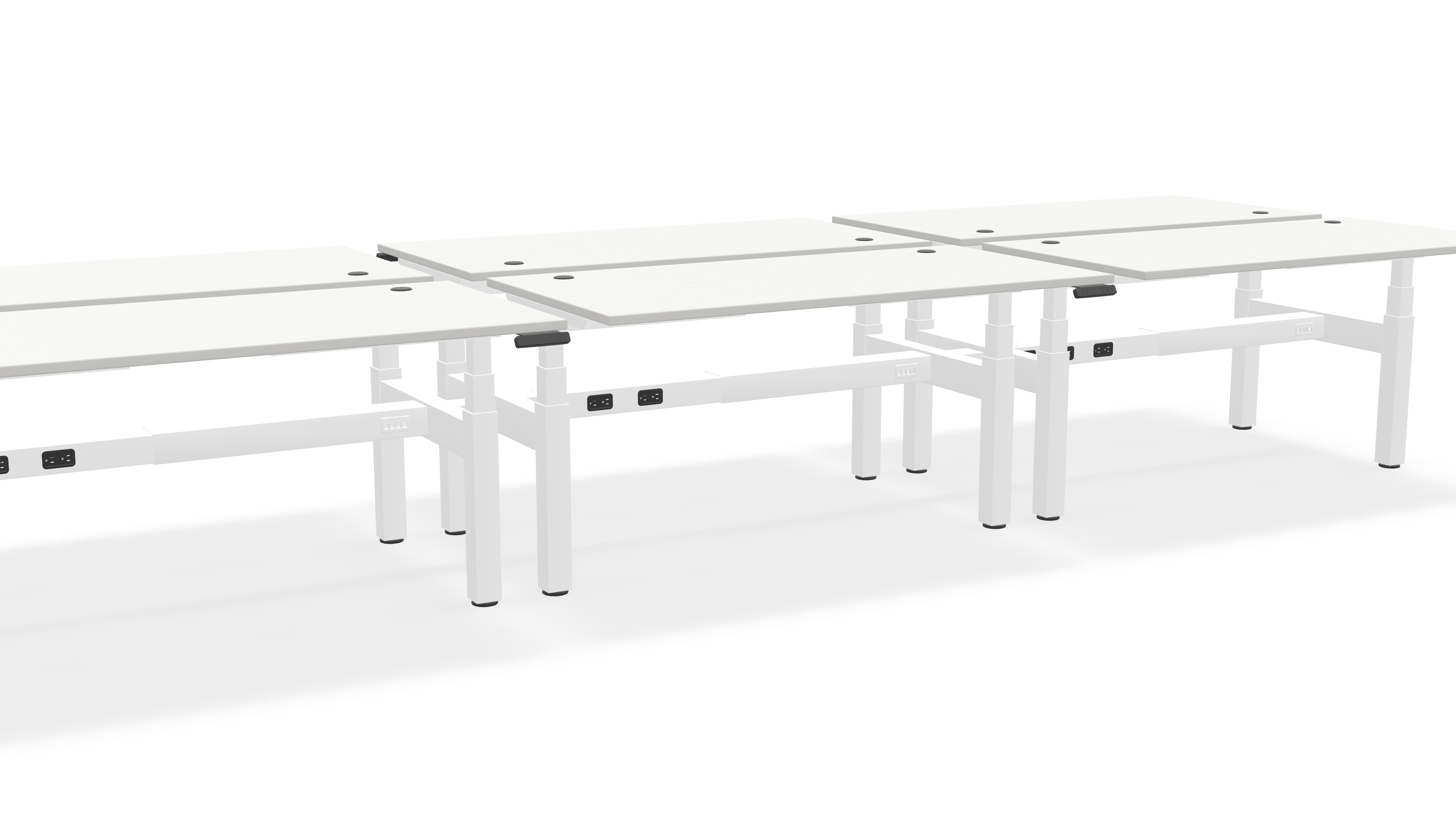 Think Adjustable-Height Benched Desks for 6