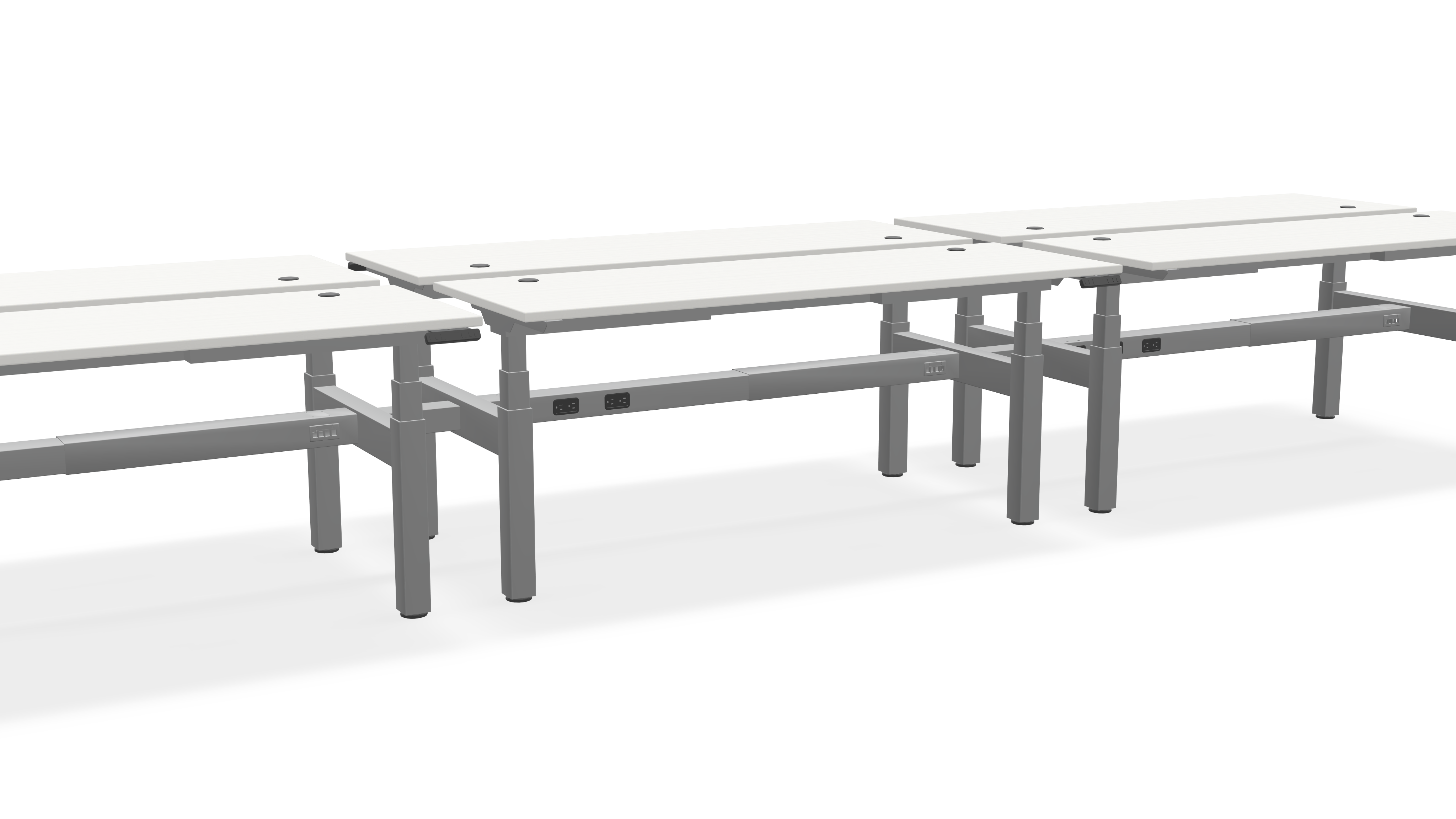 Think Adjustable-Height Benched Desks for 6