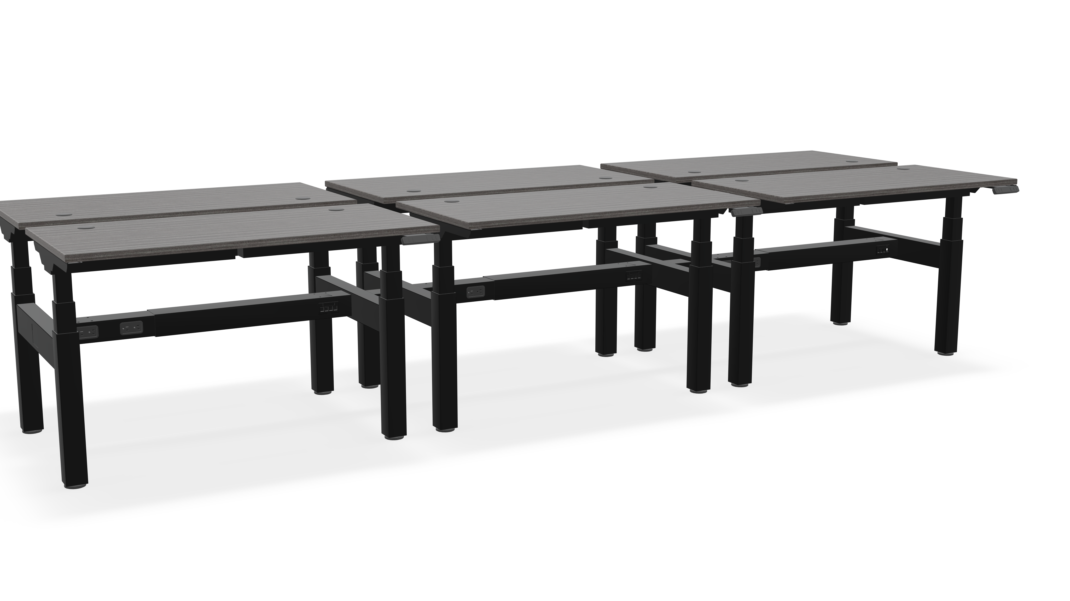Think Adjustable-Height Benched Desks for 6