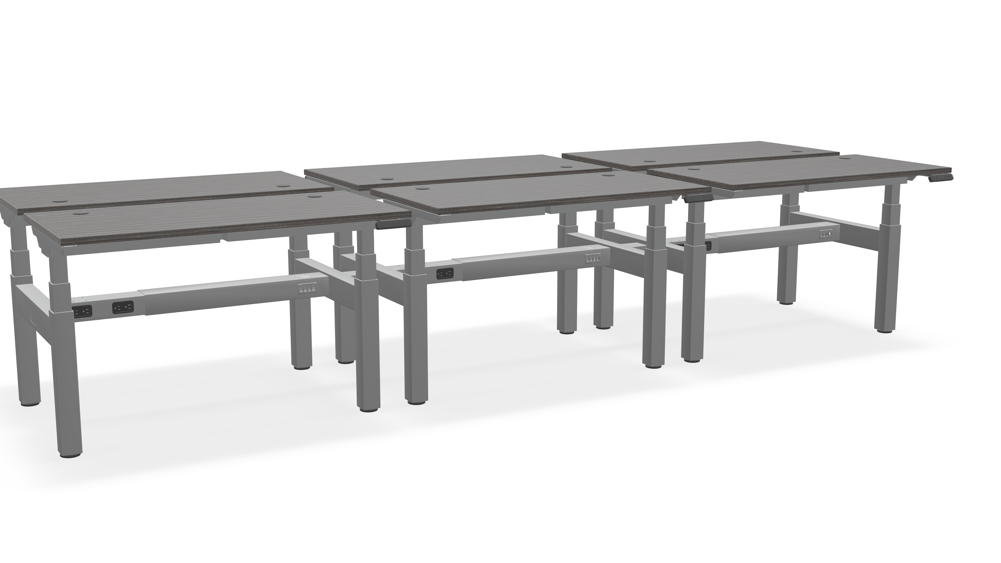 Think Adjustable-Height Benched Desks for 6