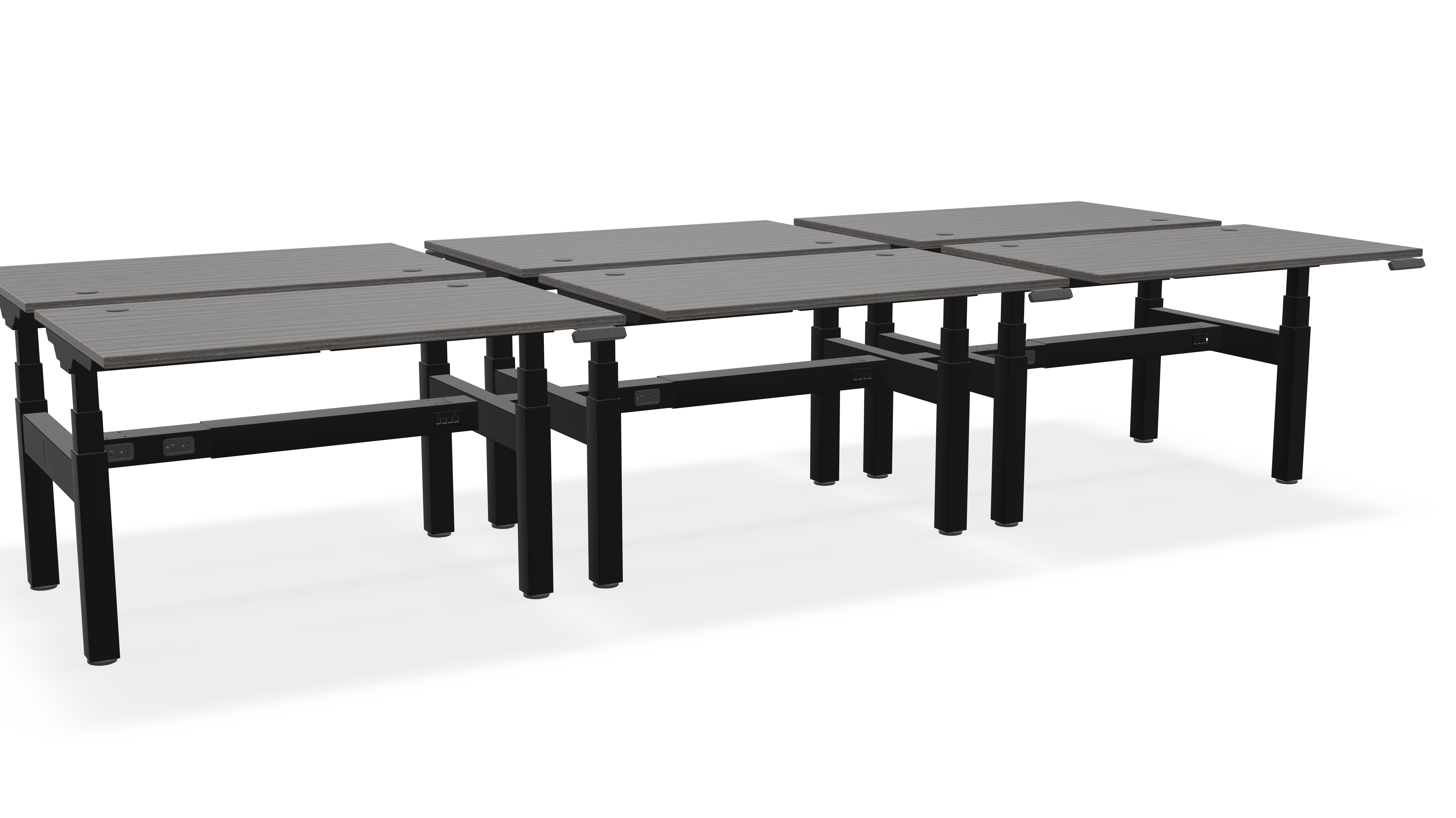 Think Adjustable-Height Benched Desks for 6