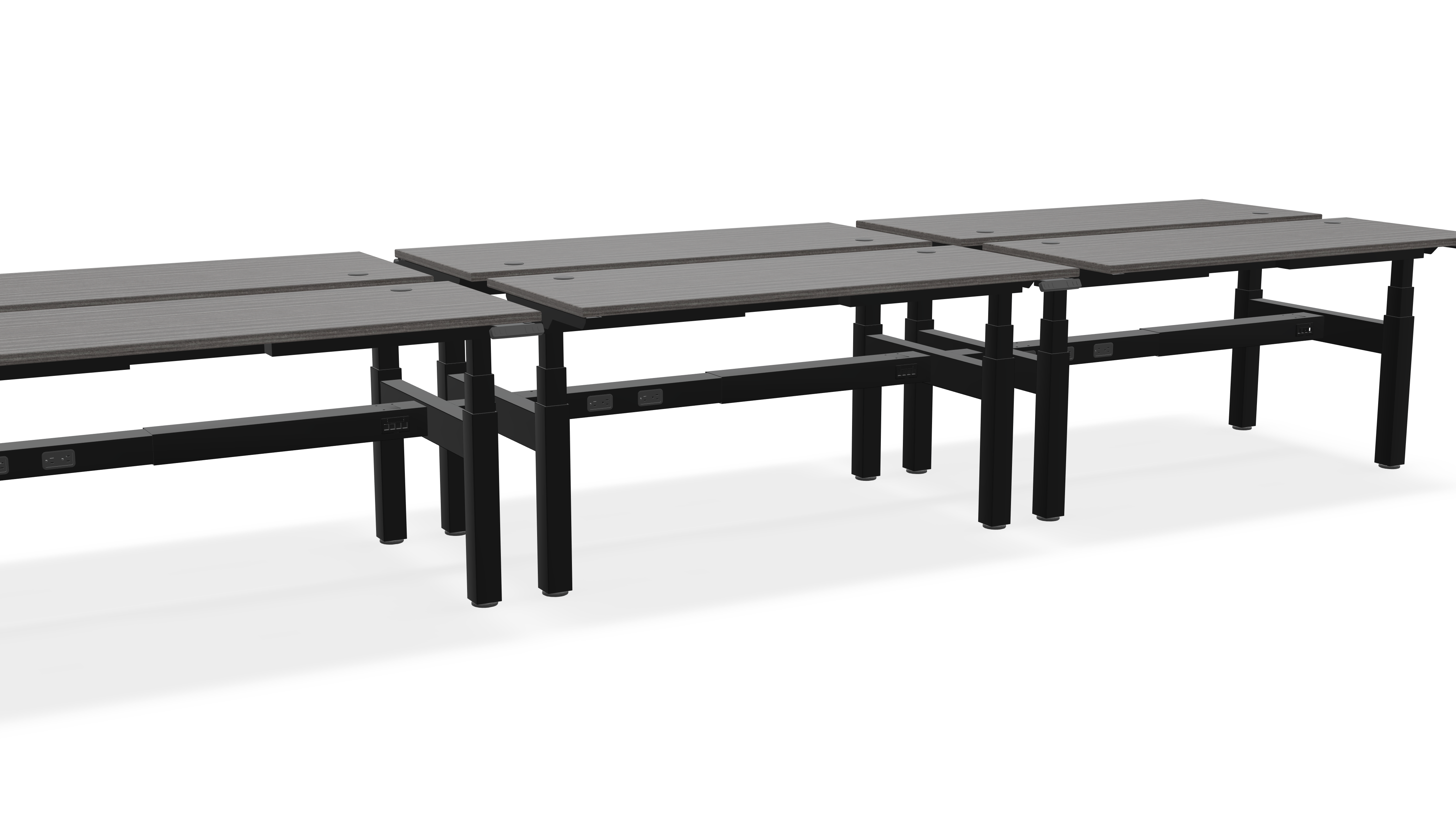 Think Adjustable-Height Benched Desks for 6