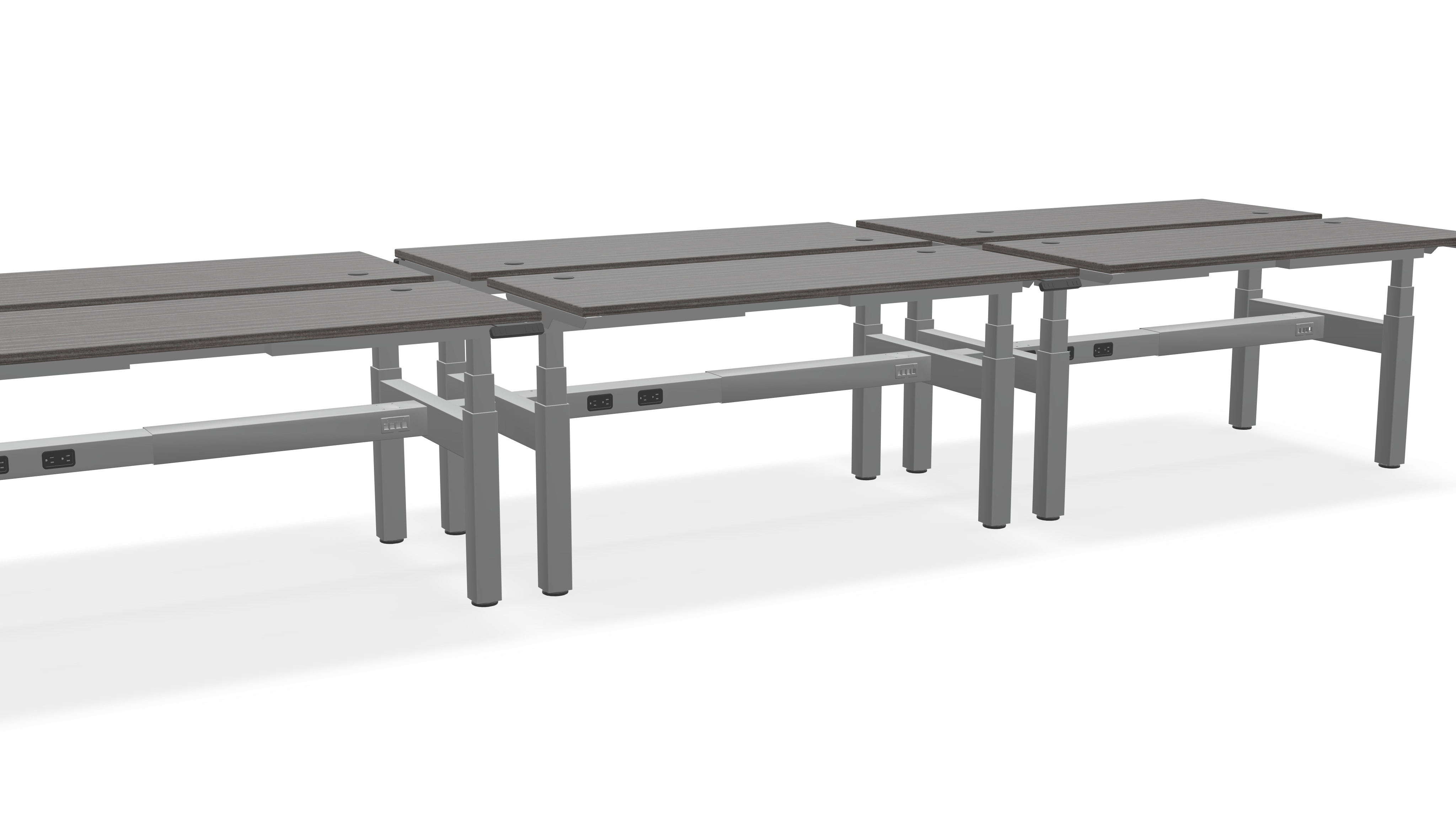Think Adjustable-Height Benched Desks for 6