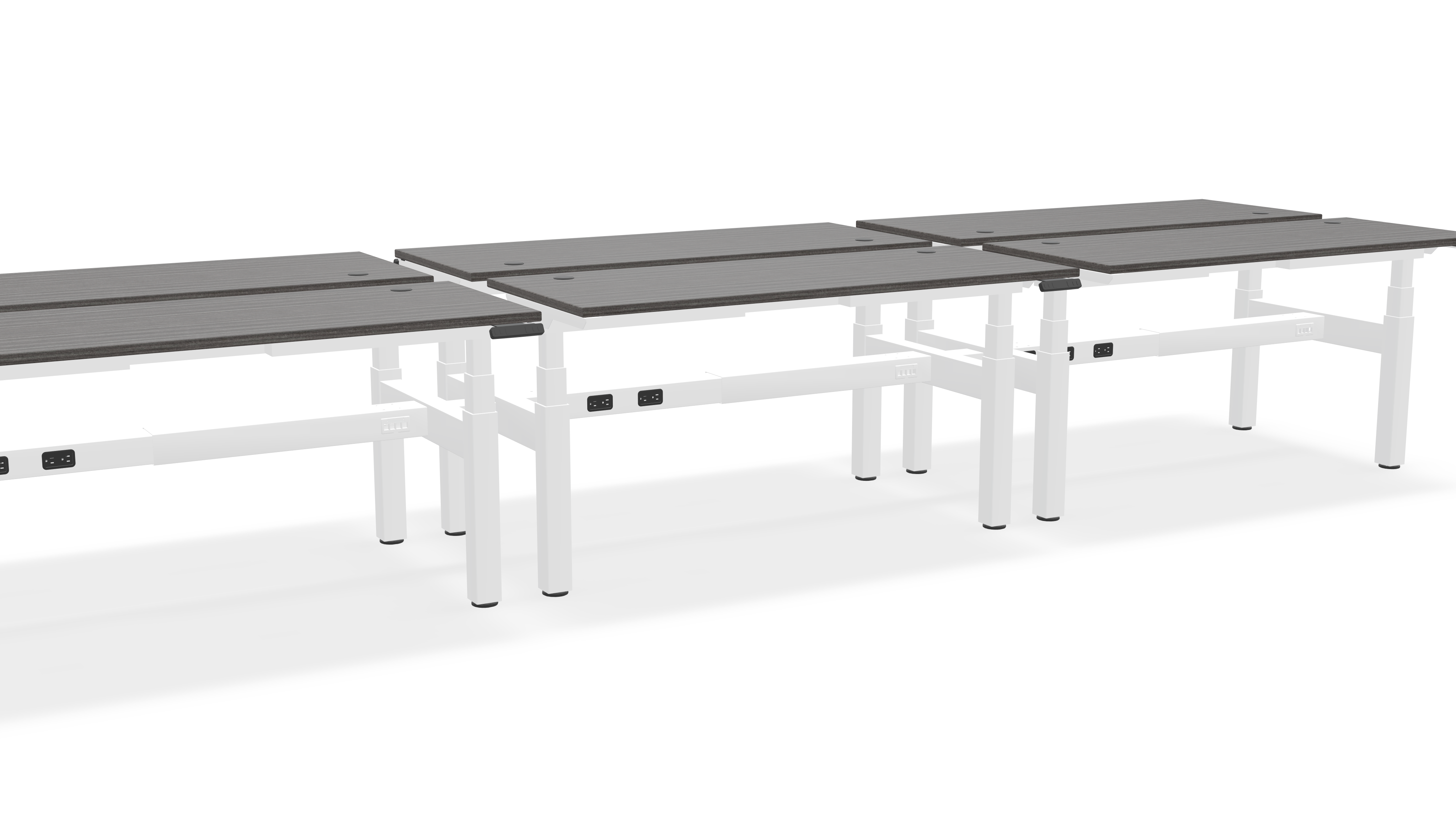 Think Adjustable-Height Benched Desks for 6
