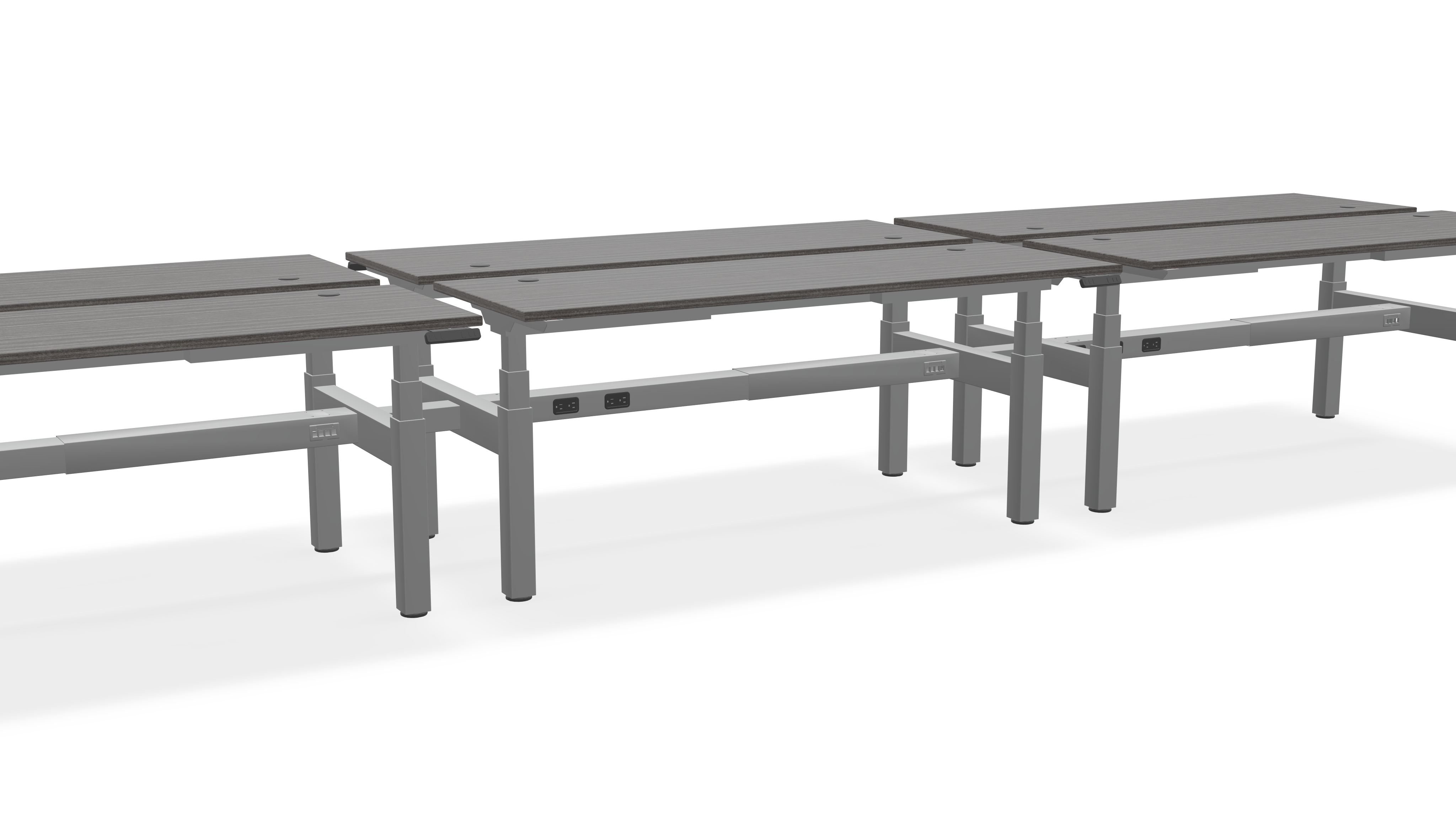 Think Adjustable-Height Benched Desks for 6