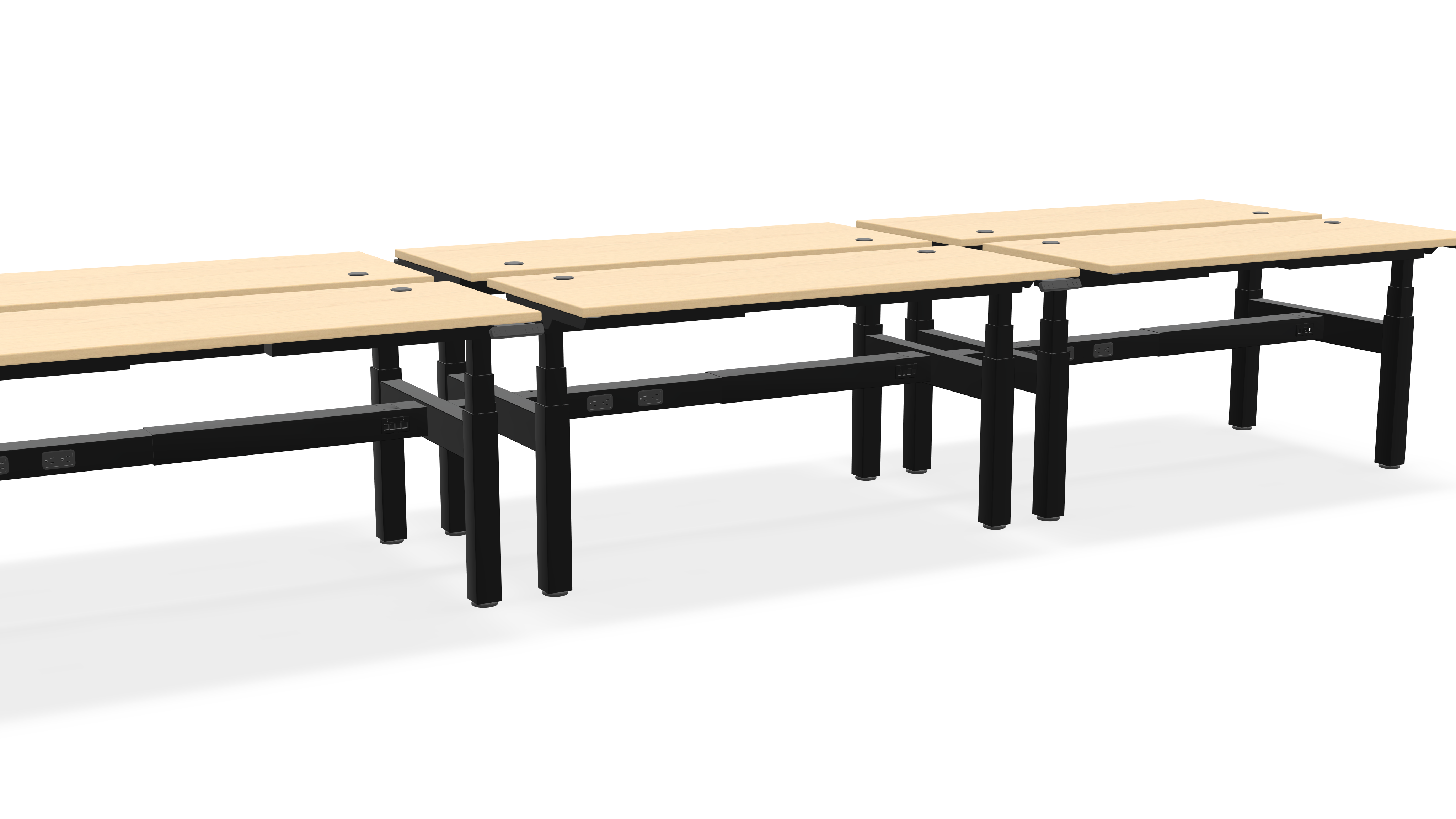 Think Adjustable-Height Benched Desks for 6