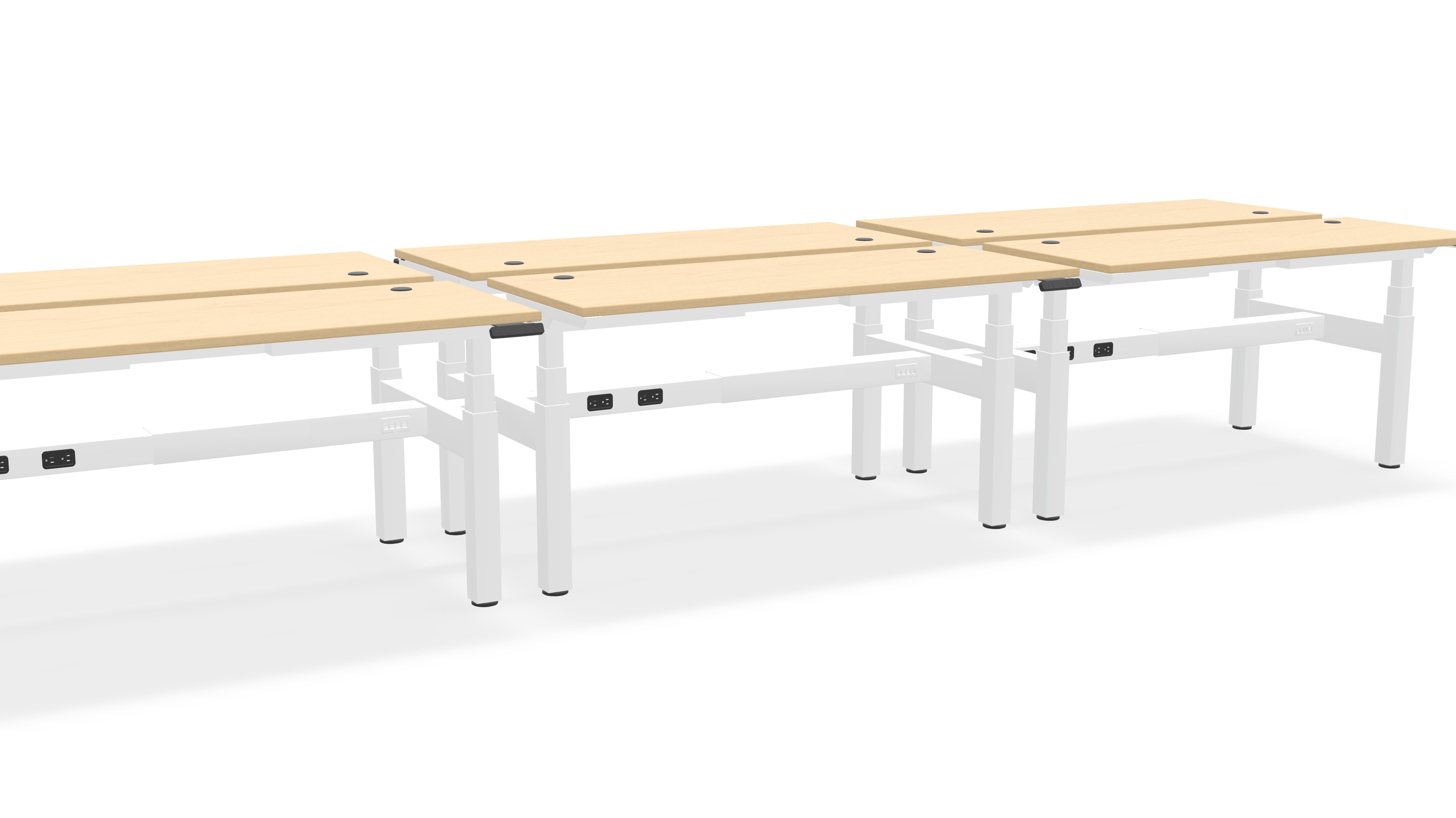Think Adjustable-Height Benched Desks for 6
