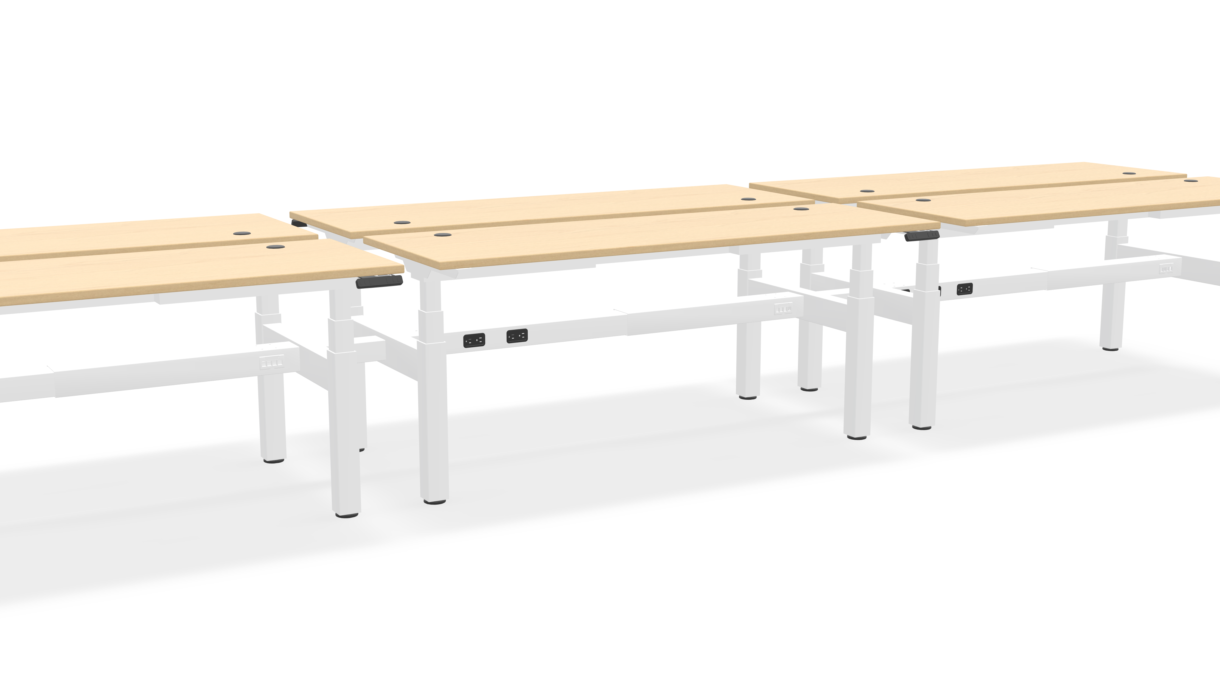 Think Adjustable-Height Benched Desks for 6