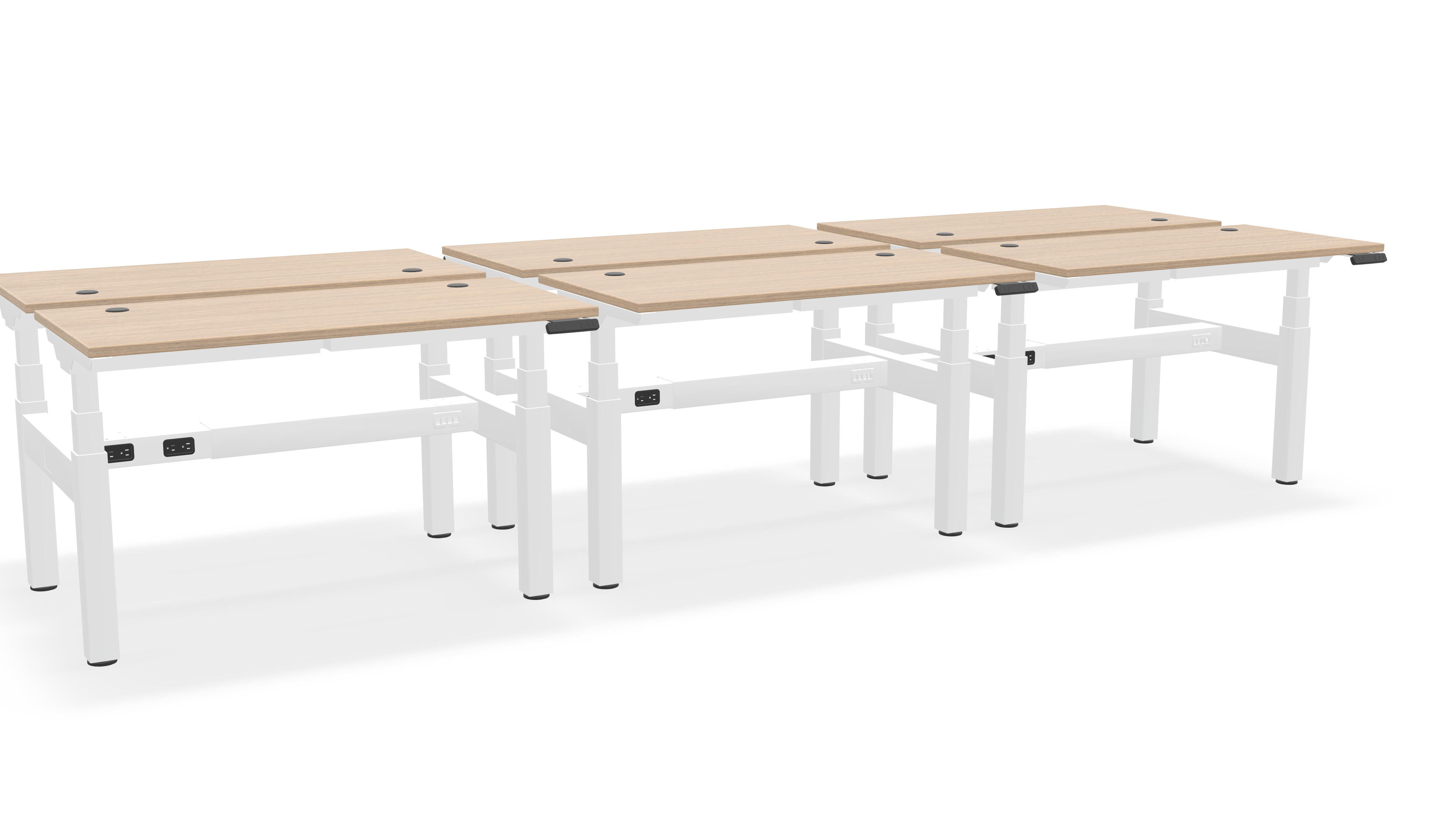 Think Adjustable-Height Benched Desks for 6