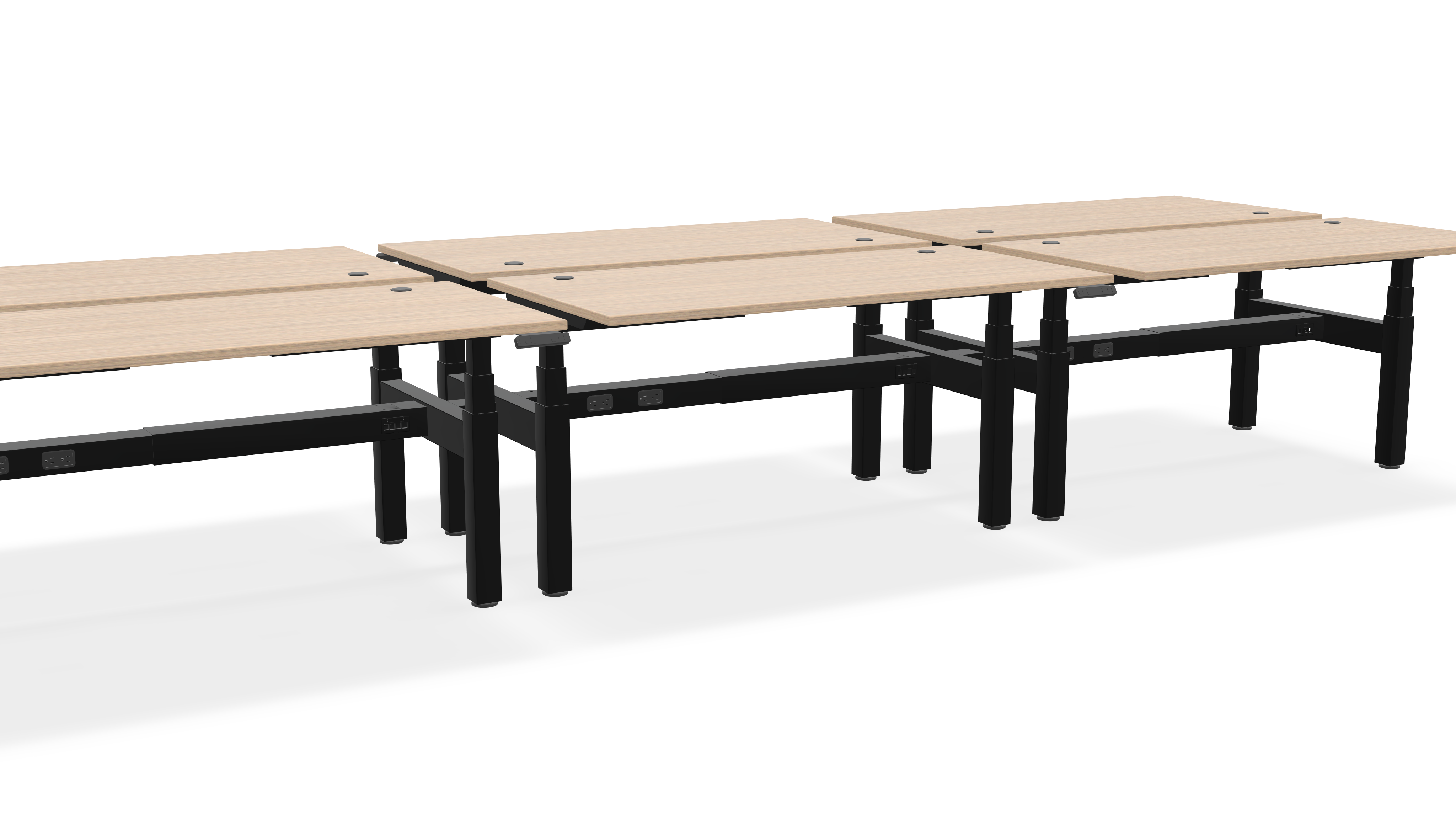 Think Adjustable-Height Benched Desks for 6