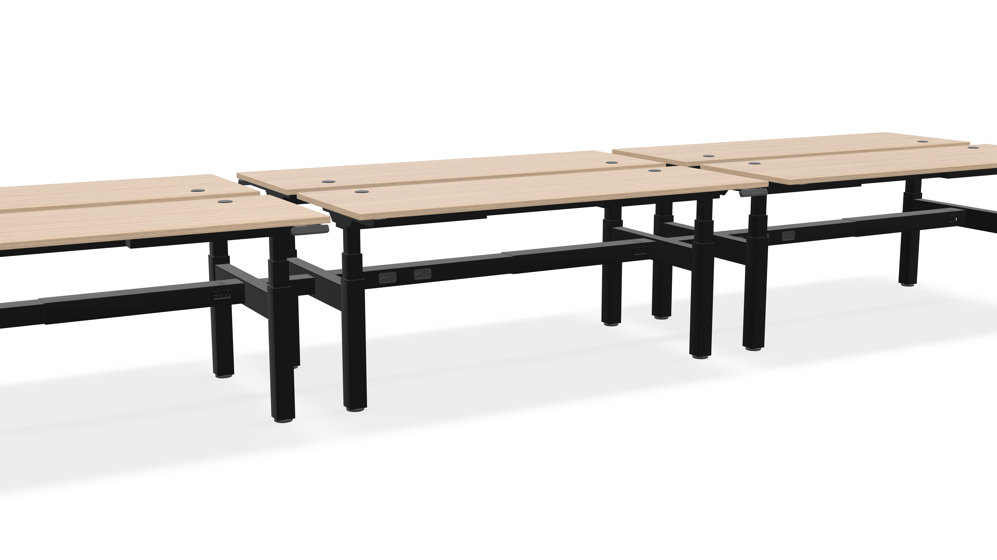 Think Adjustable-Height Benched Desks for 6