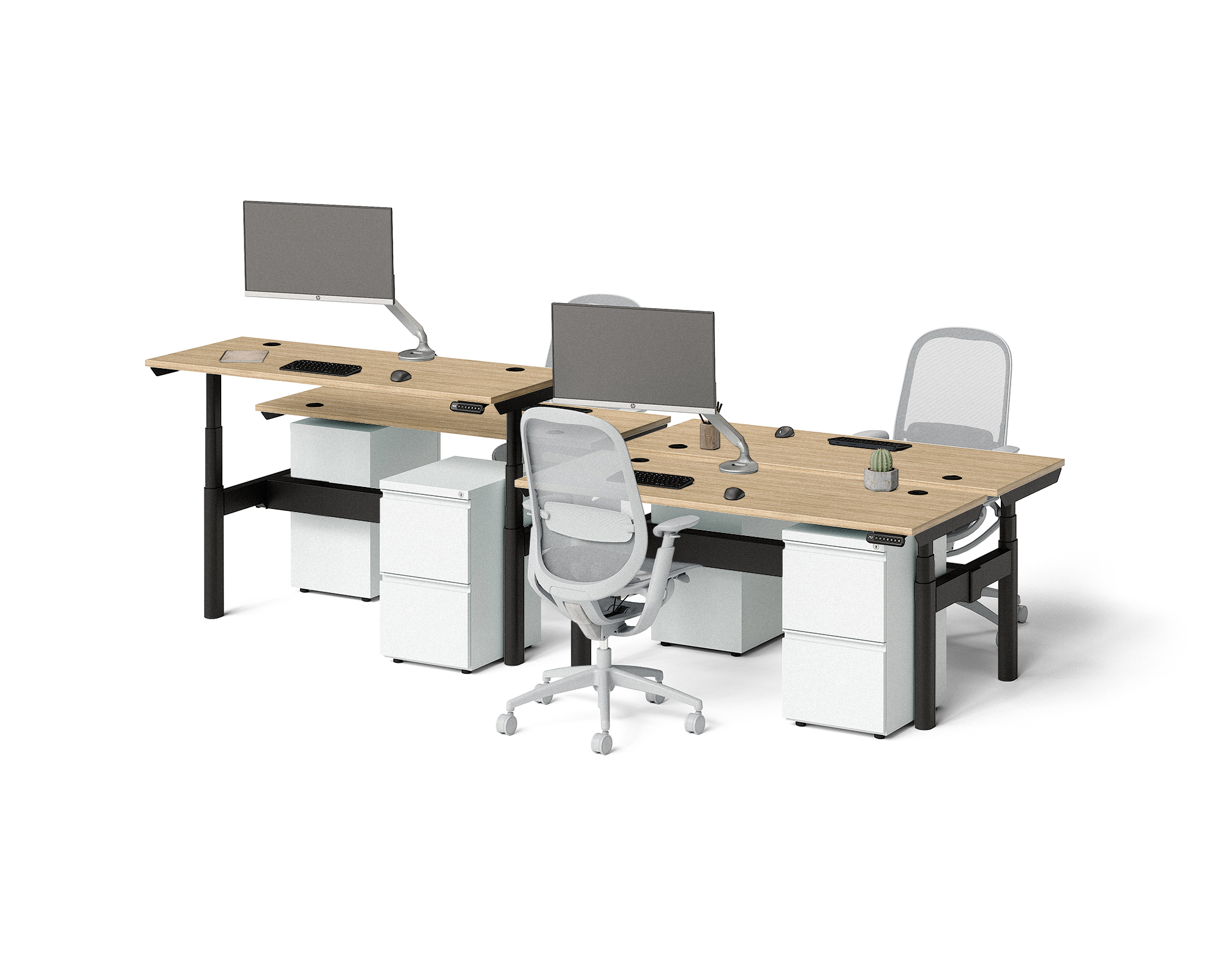 Sol Adjustable-Height Desks for 4