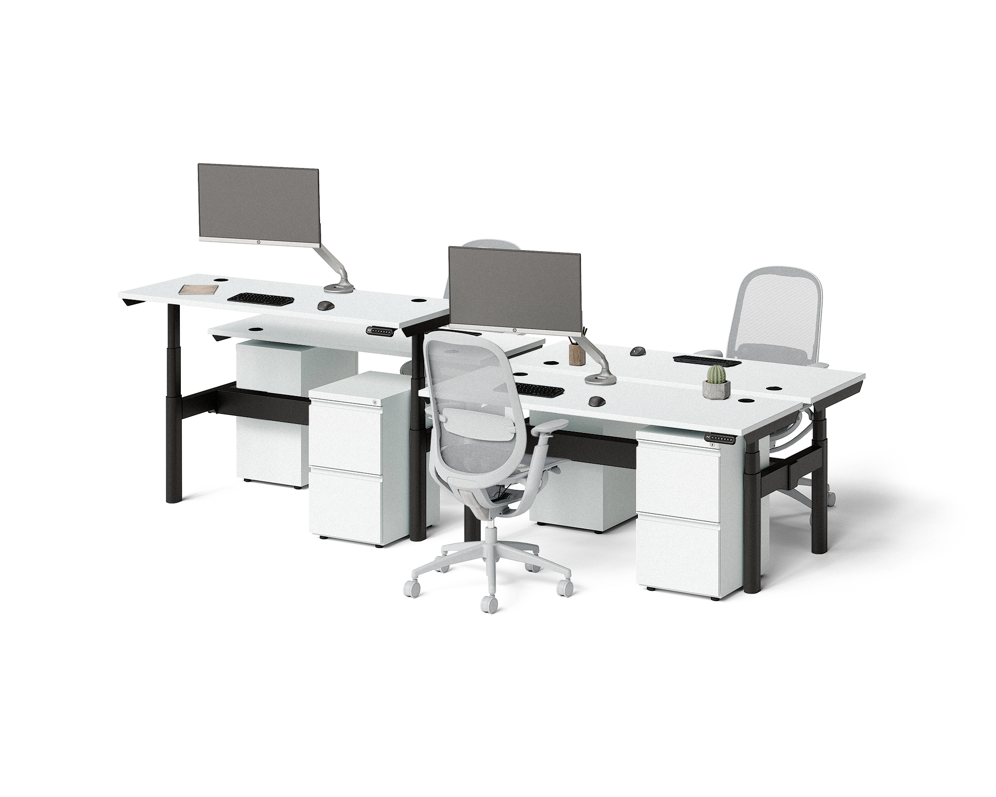 Sol Adjustable-Height Desks for 4