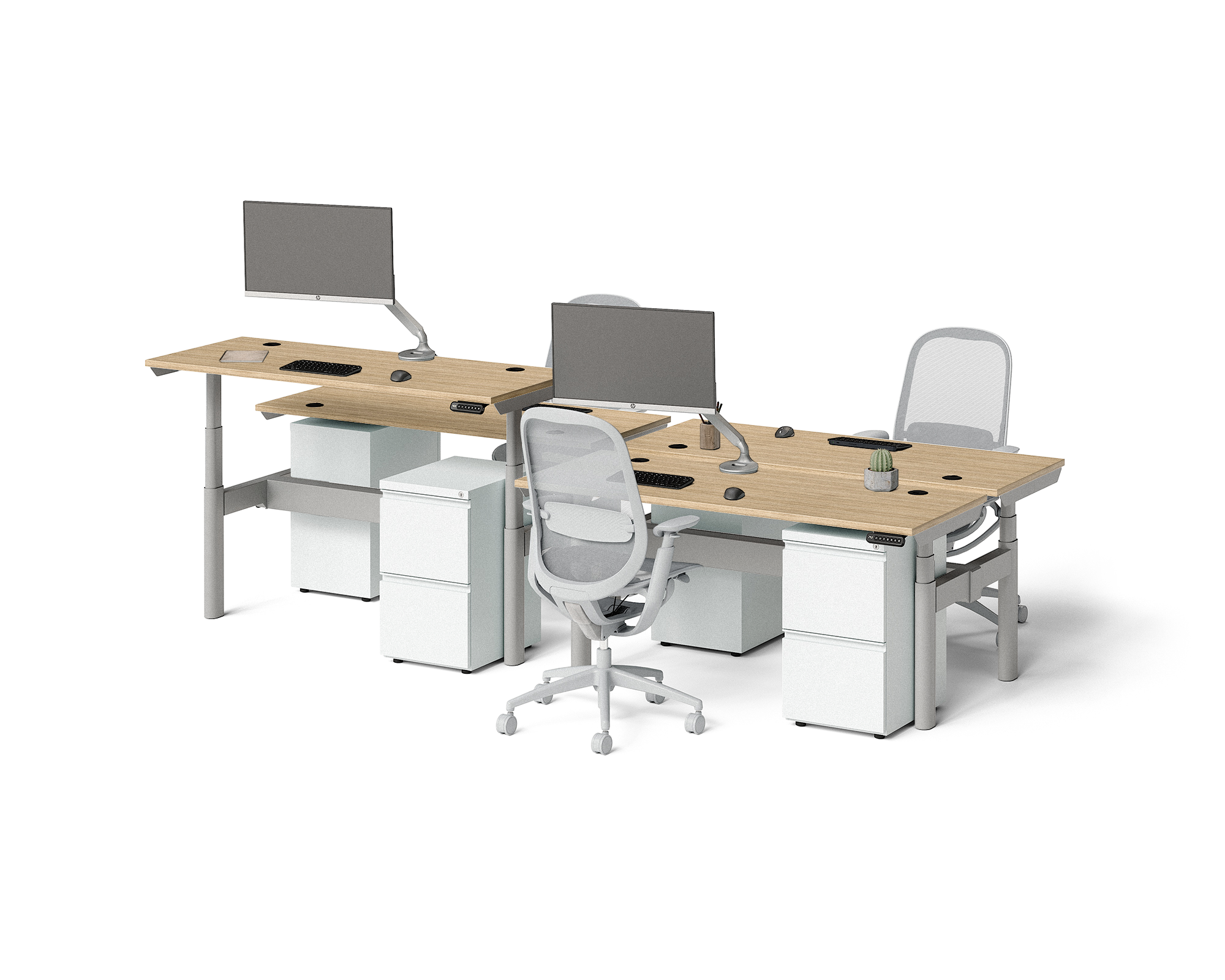 Sol Adjustable-Height Desks for 4