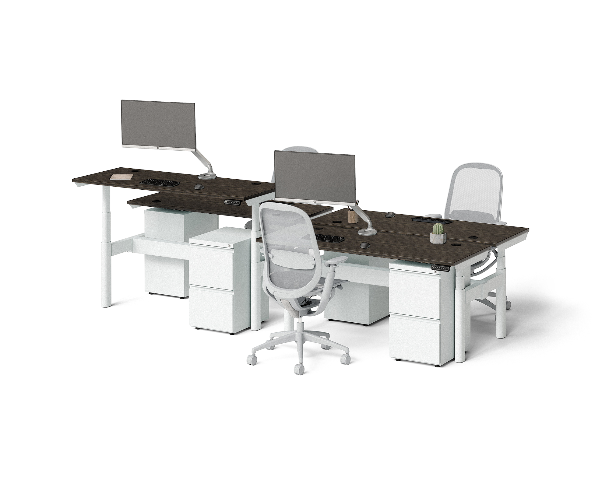 Sol Adjustable-Height Desks for 4