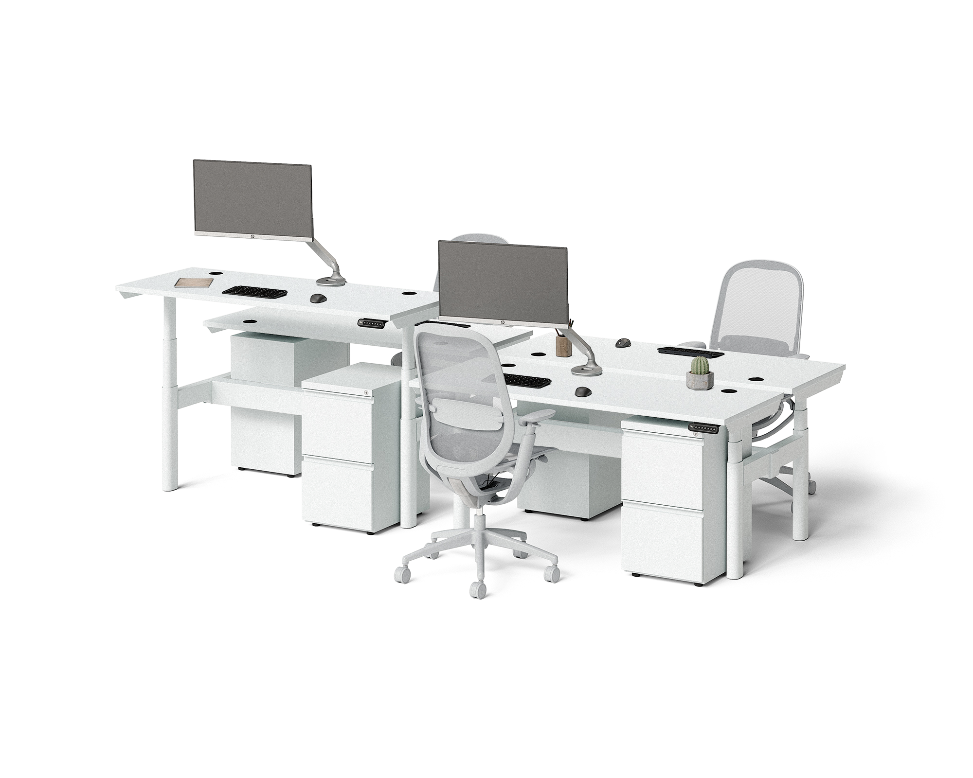 Sol Adjustable-Height Desks for 4