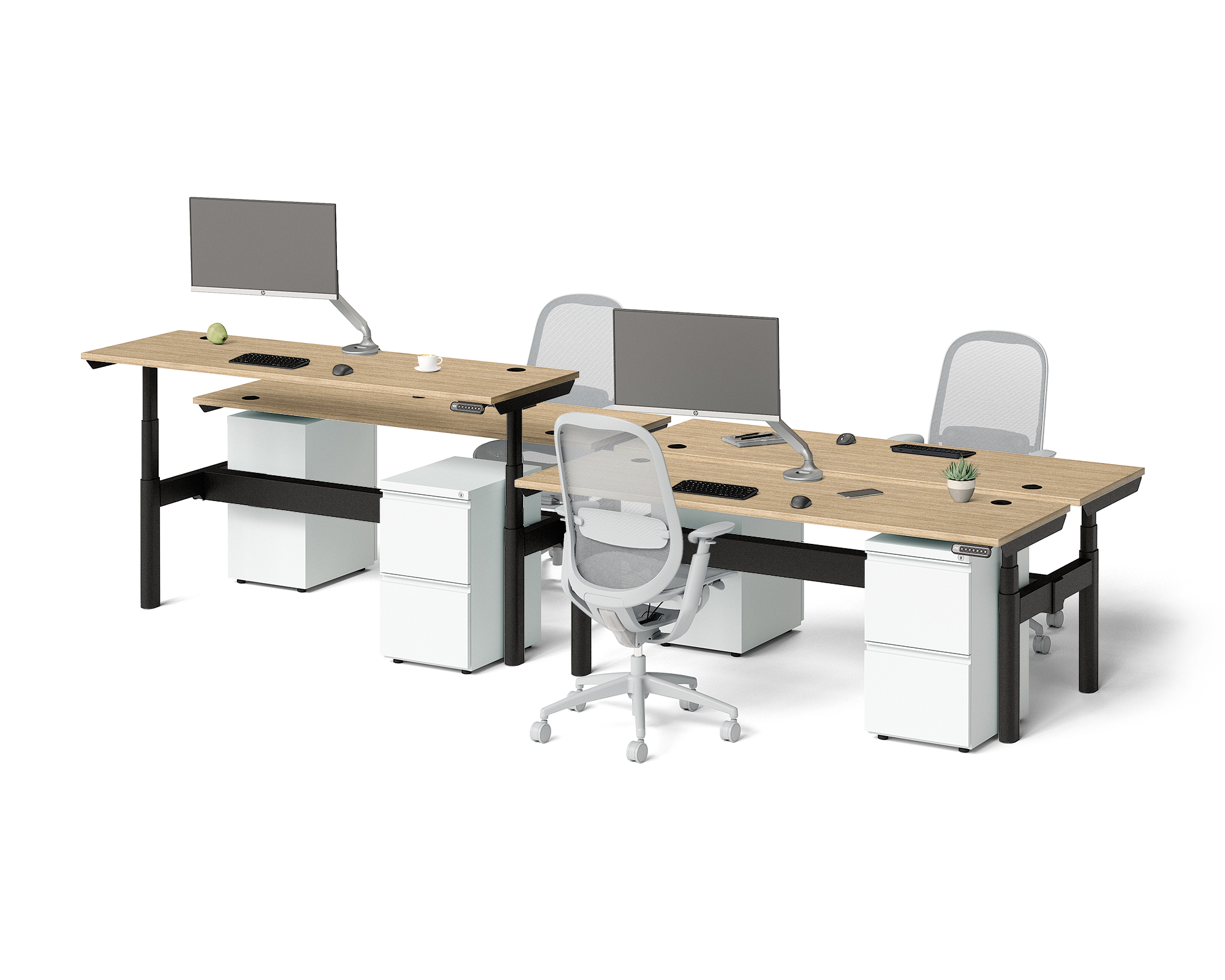 Sol Adjustable-Height Desks for 4