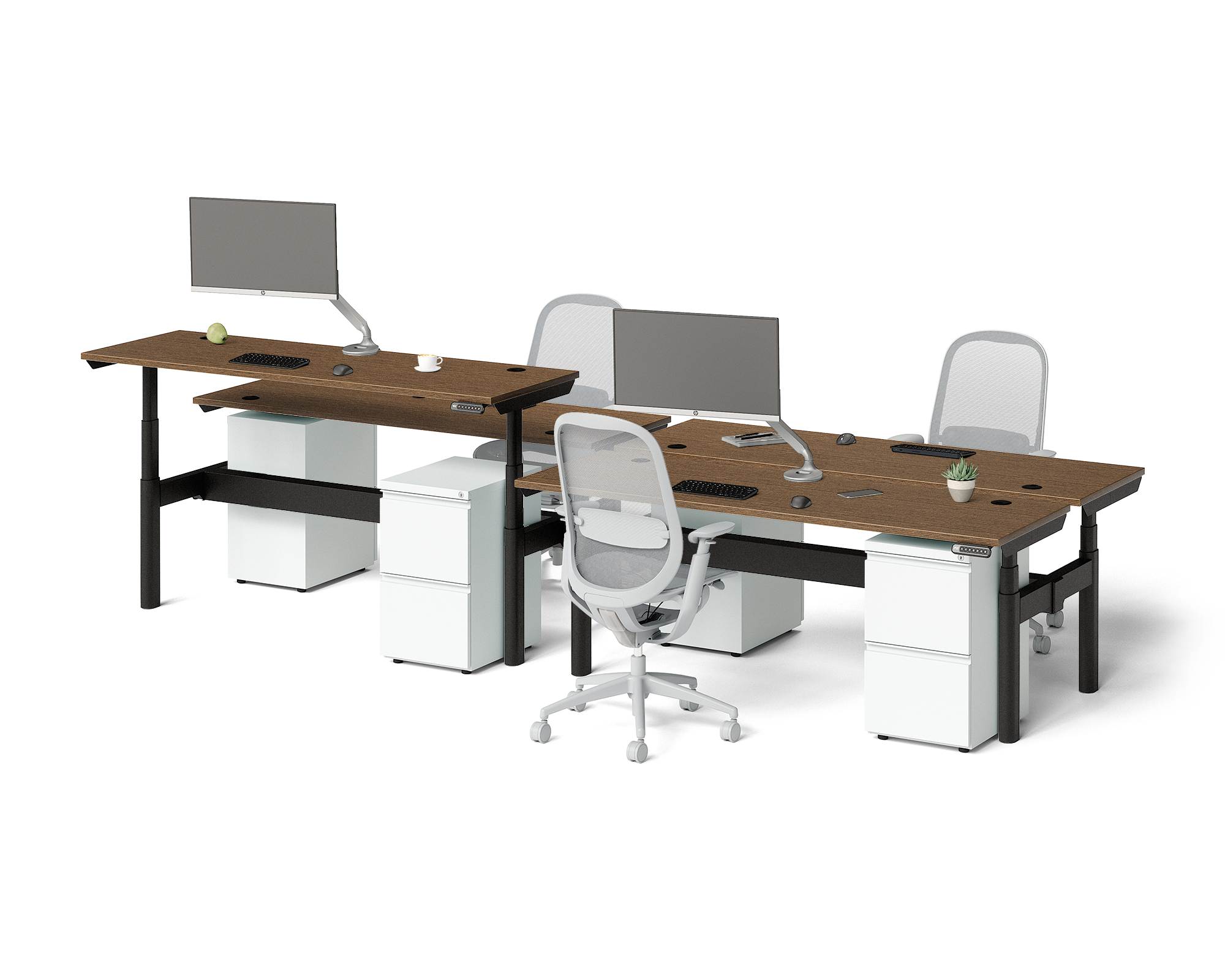 Sol Adjustable-Height Desks for 4