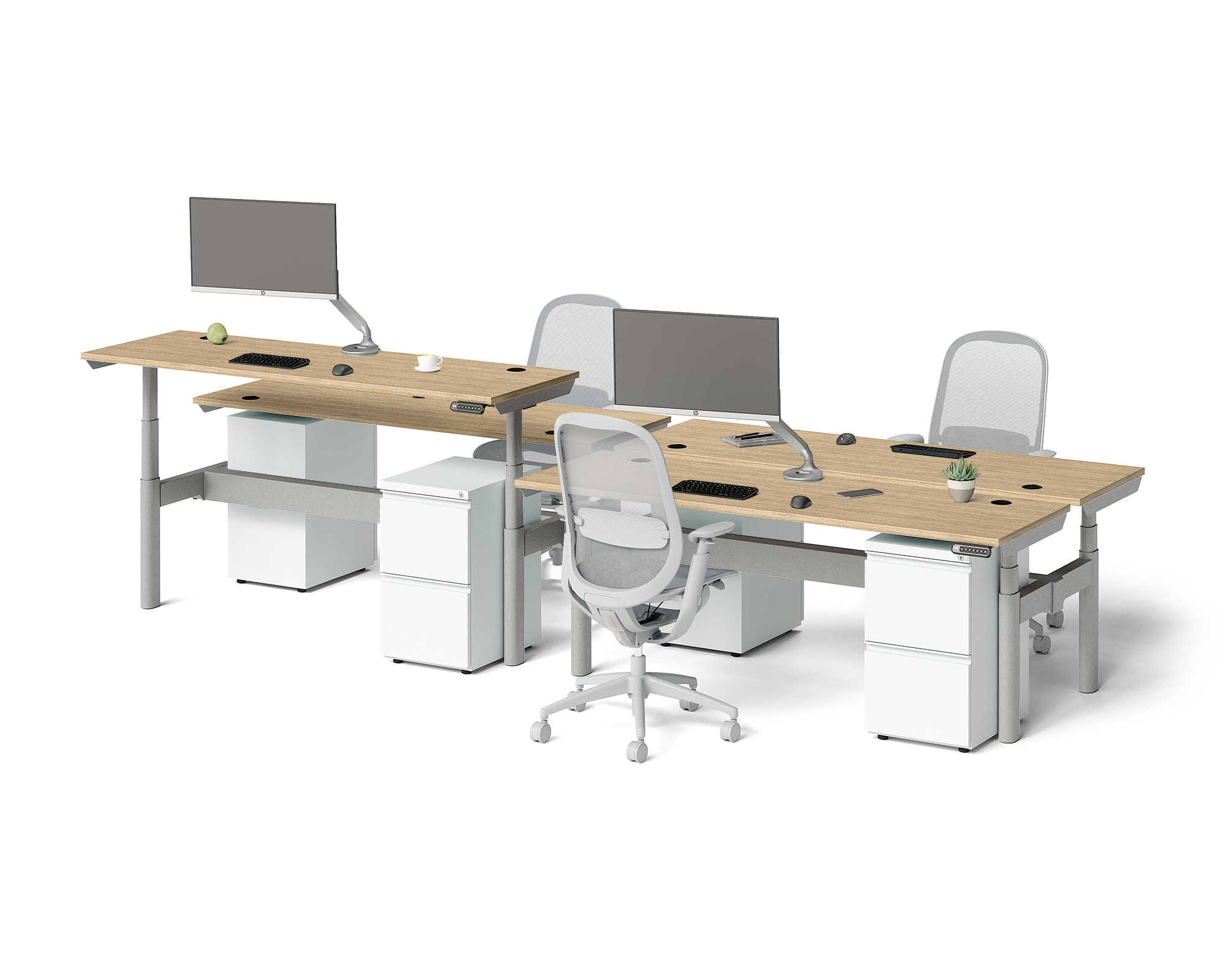 Sol Adjustable-Height Desks for 4