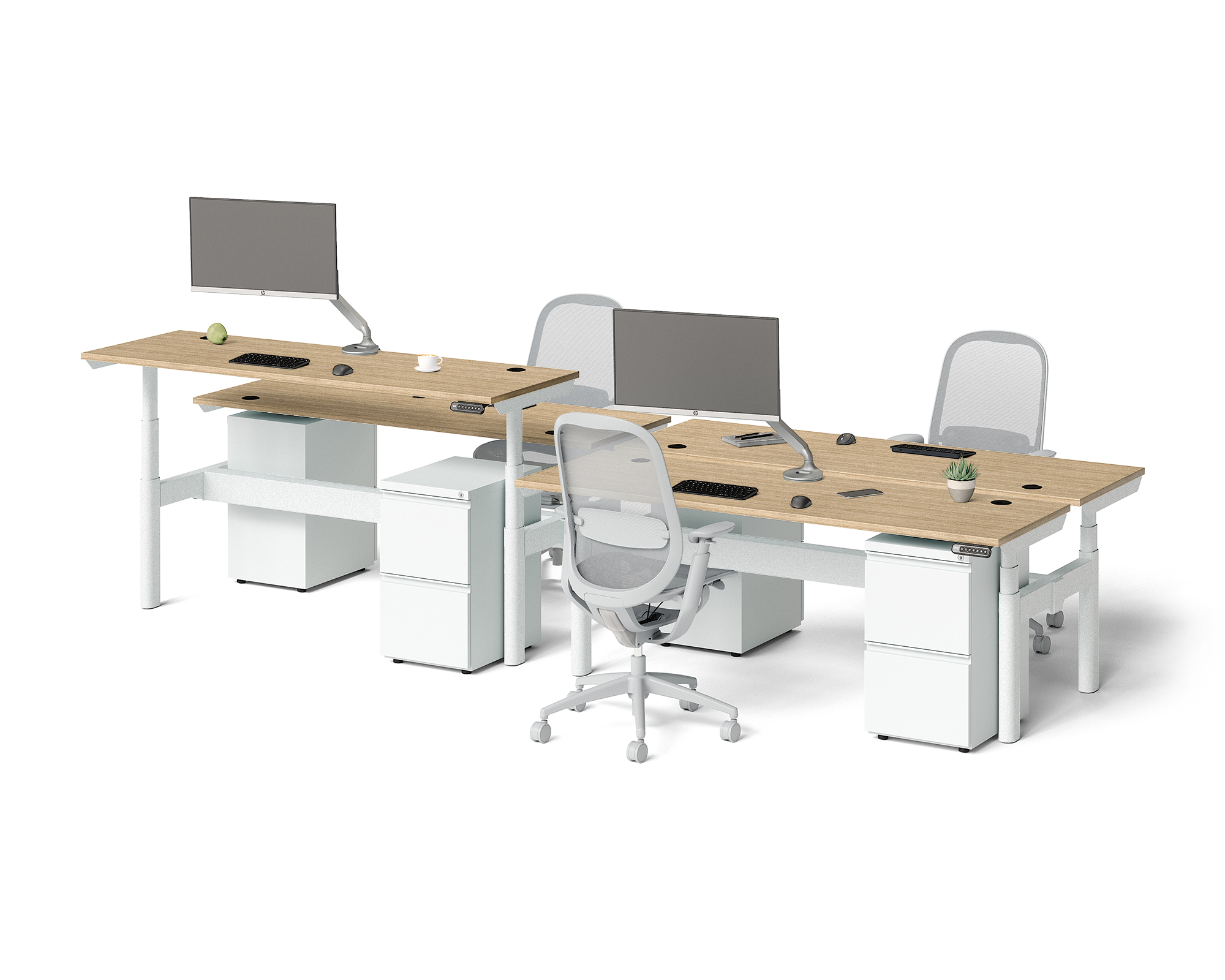 Sol Adjustable-Height Desks for 4