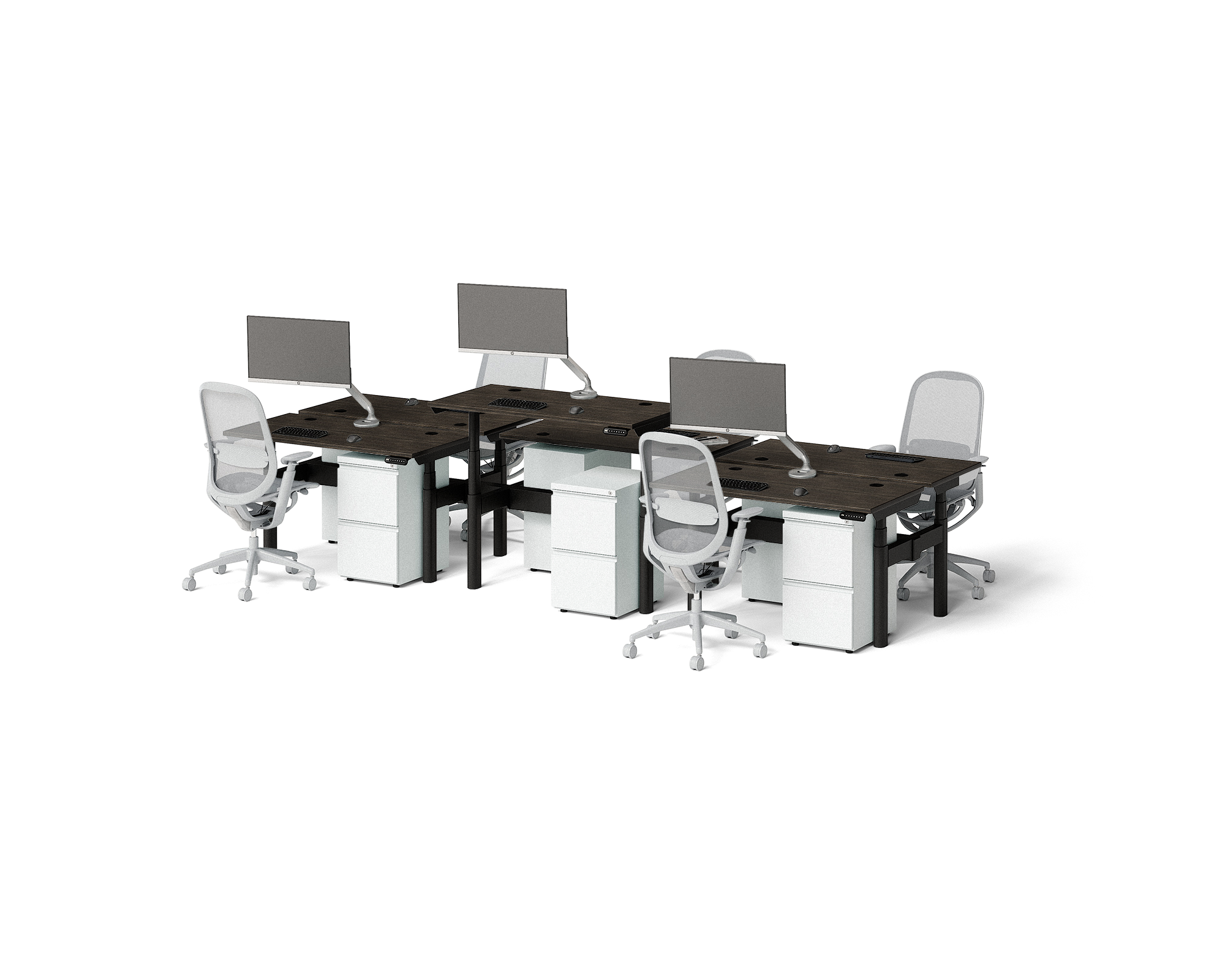 Sol Adjustable-Height Desks for 6