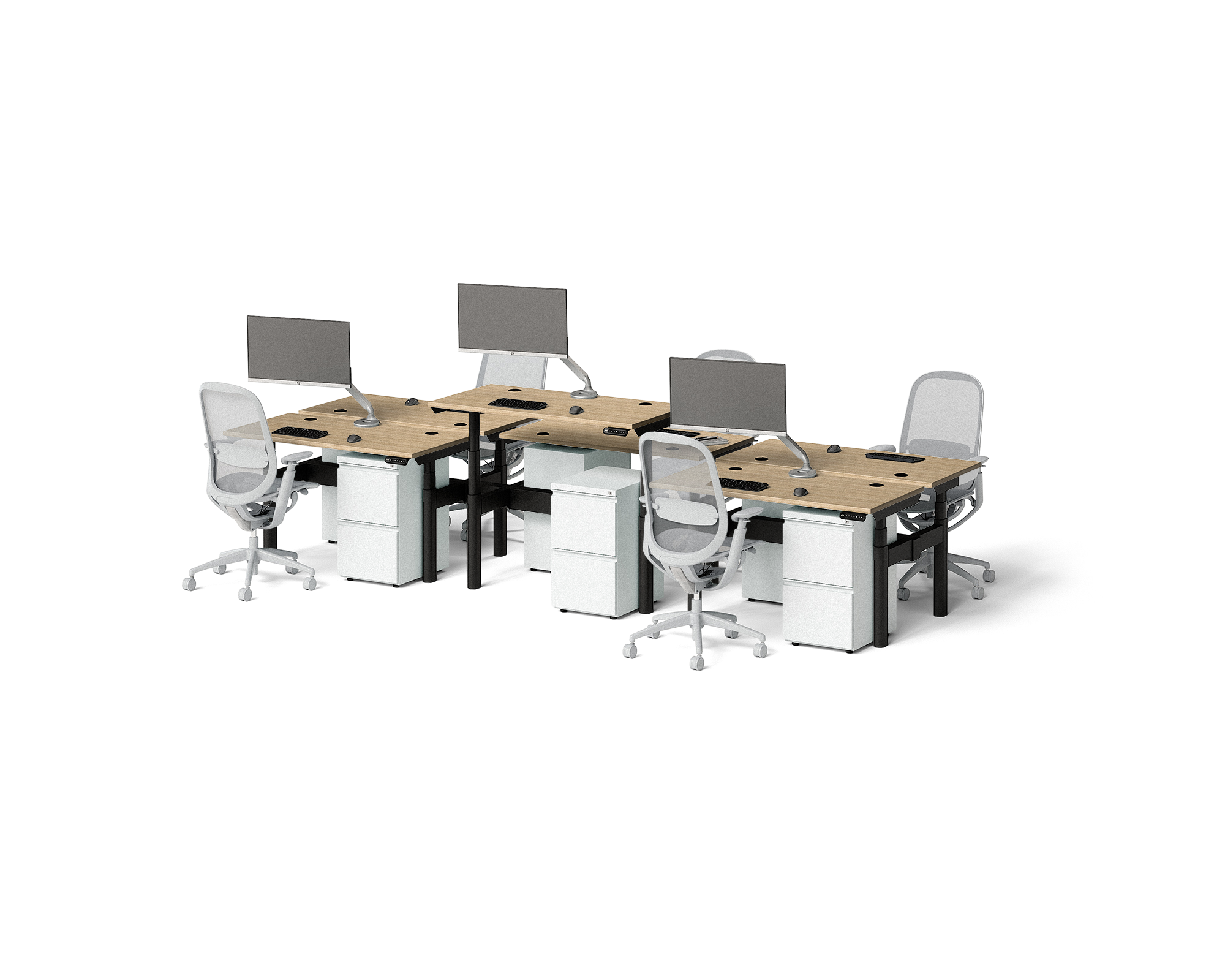 Sol Adjustable-Height Desks for 6