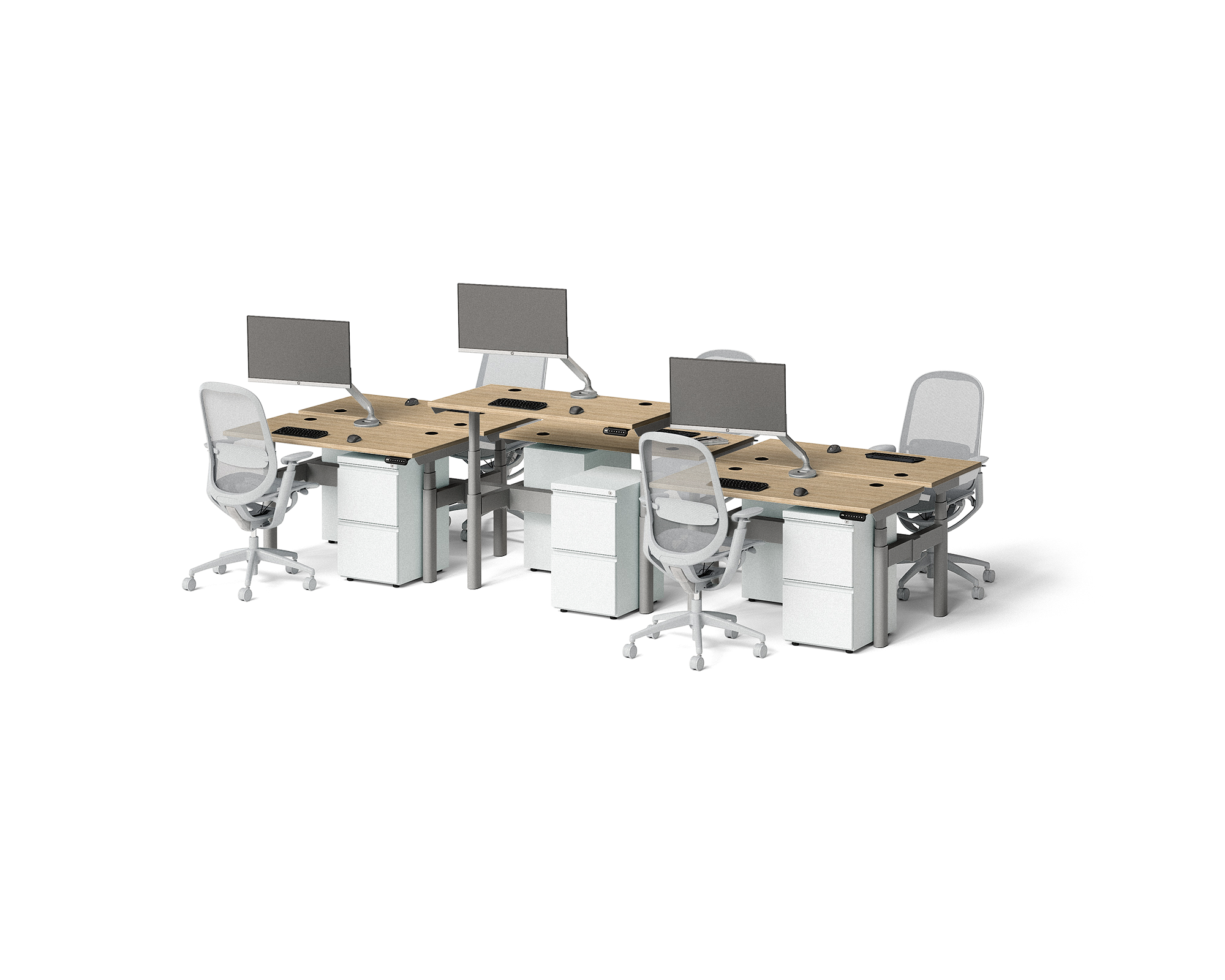 Sol Adjustable-Height Desks for 6