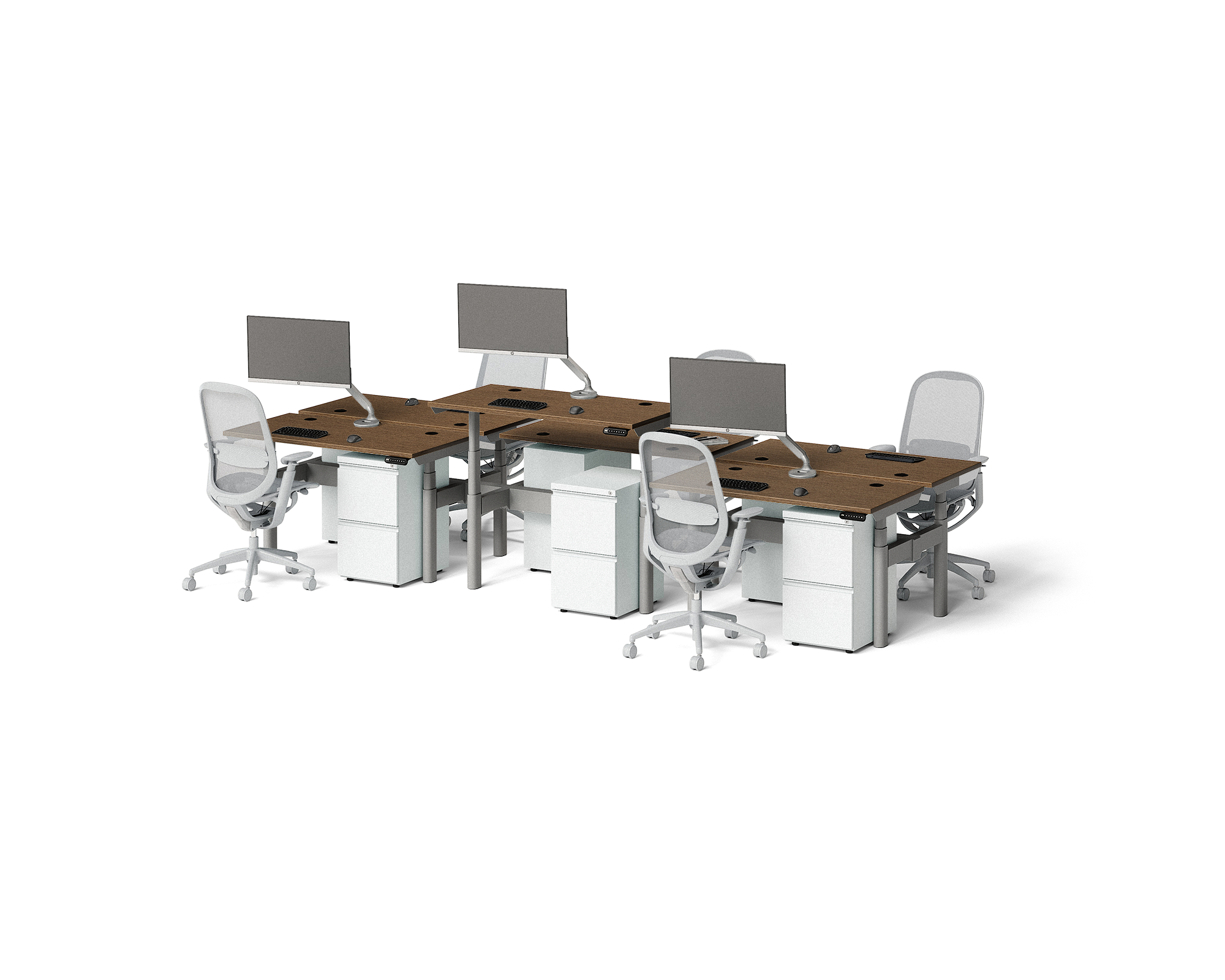 Sol Adjustable-Height Desks for 6