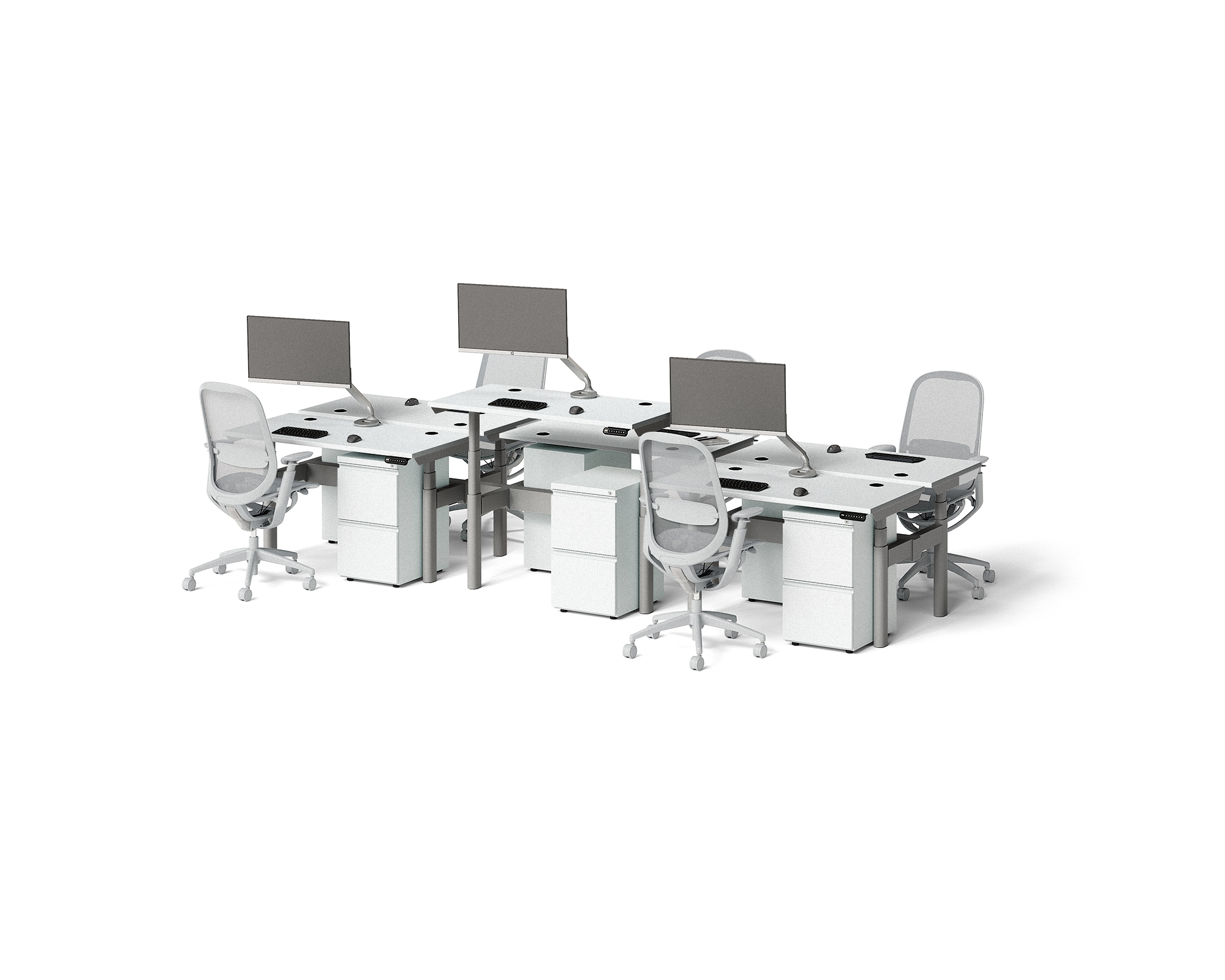 Sol Adjustable-Height Desks for 6