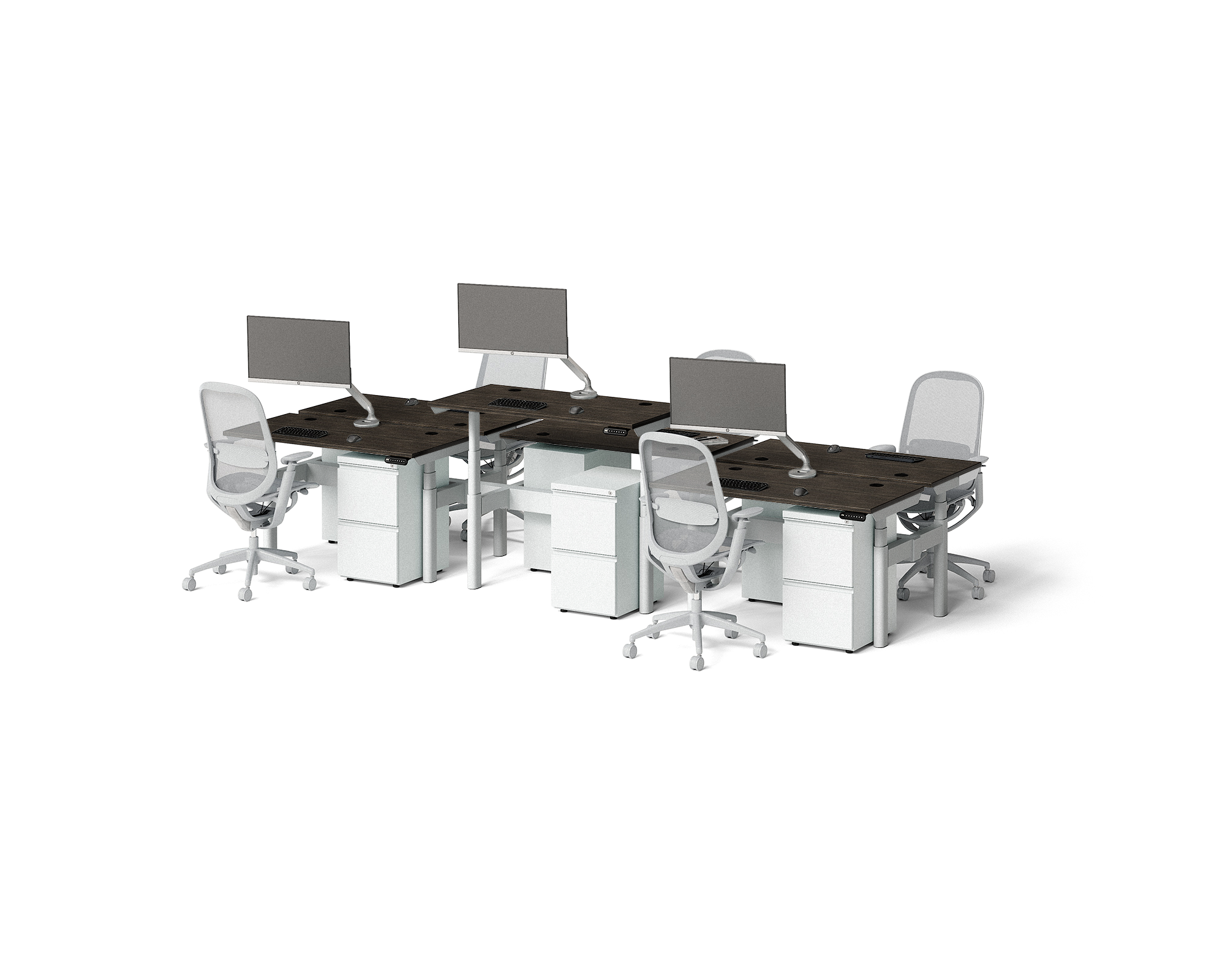Sol Adjustable-Height Desks for 6